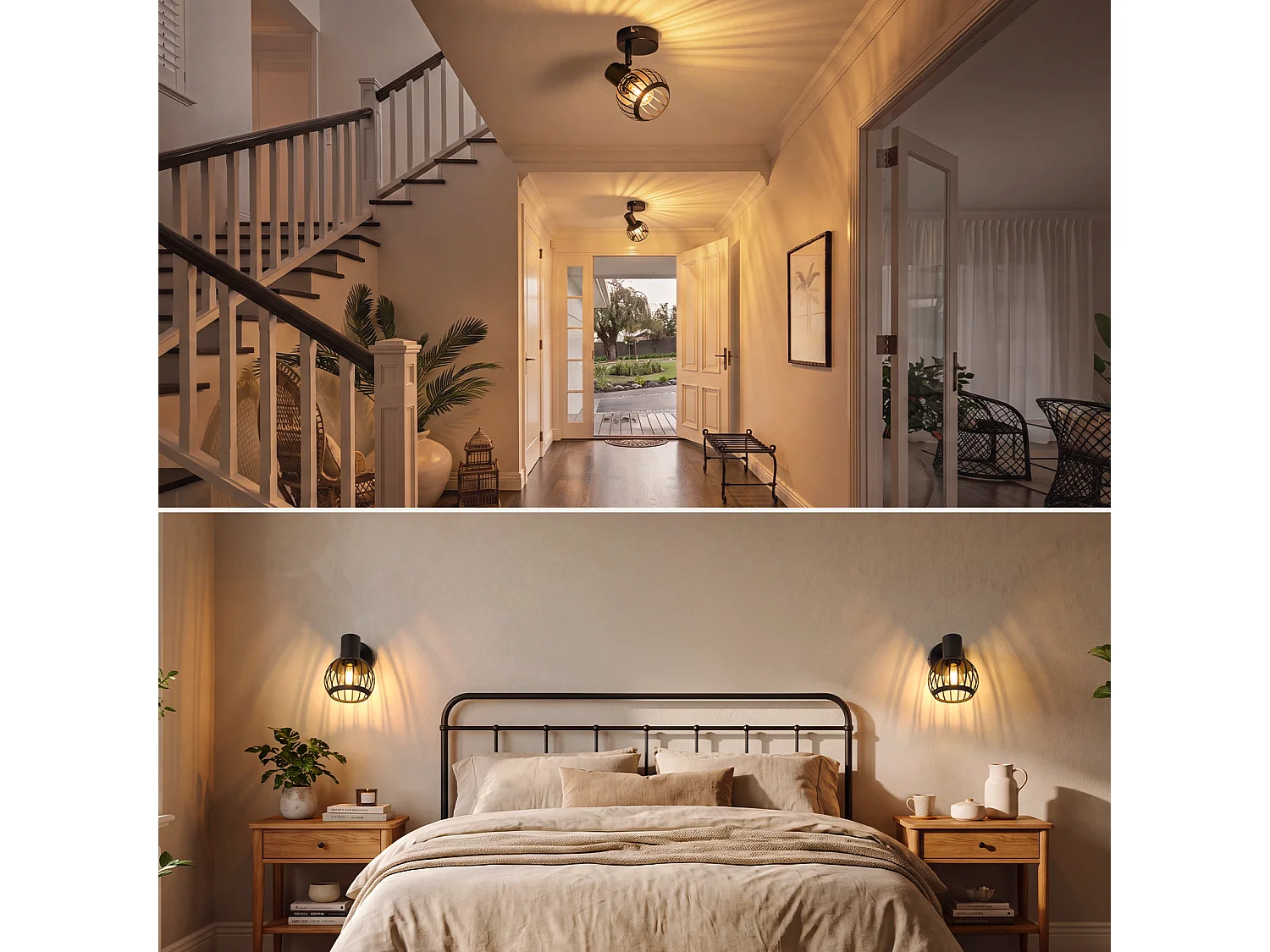 ZMH Spot de plafond noir à 1 lumières métal E14 orientable à 350° d'intérieur pour salon couloir (ampoules non incluses)