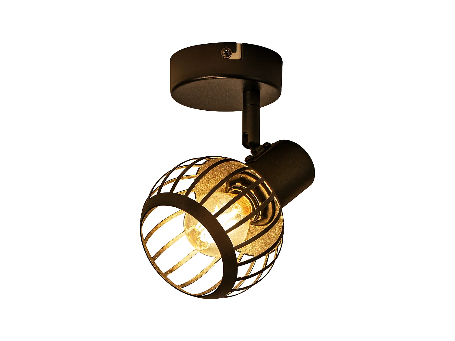 ZMH Spot de plafond noir à 1 lumières métal E14 orientable à 350° d'intérieur pour salon couloir (ampoules non incluses)