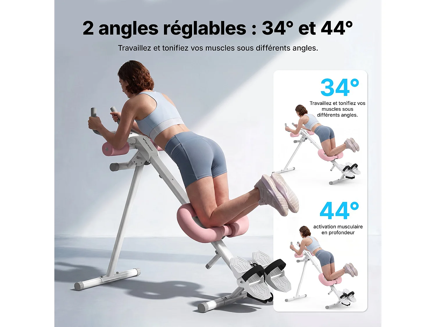 MERACH Appareil de musculation abdominale 4-en-1 avec rameur, pliable, 2 angles d’entraînement, 6 réglages, écran LCD, 159 kg