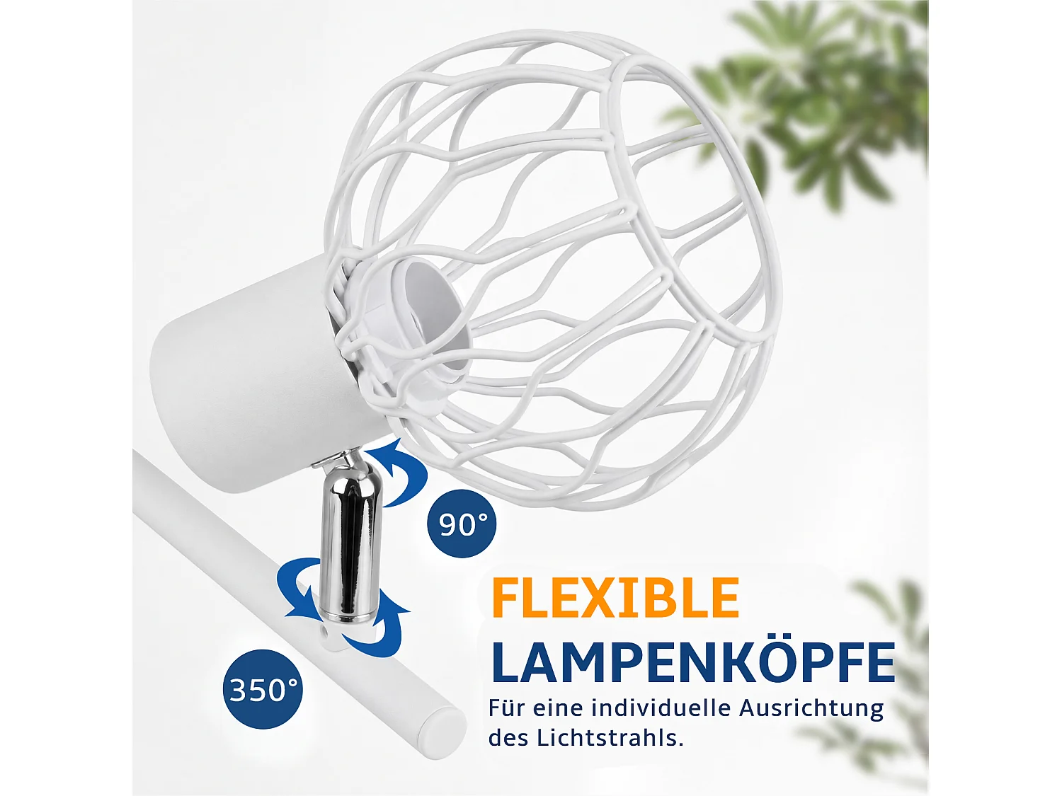 ZMH Spot de plafond blanc 2 lumières métal E14 orientable à 350° d'intérieur pour salon couloir (ampoules non incluses)