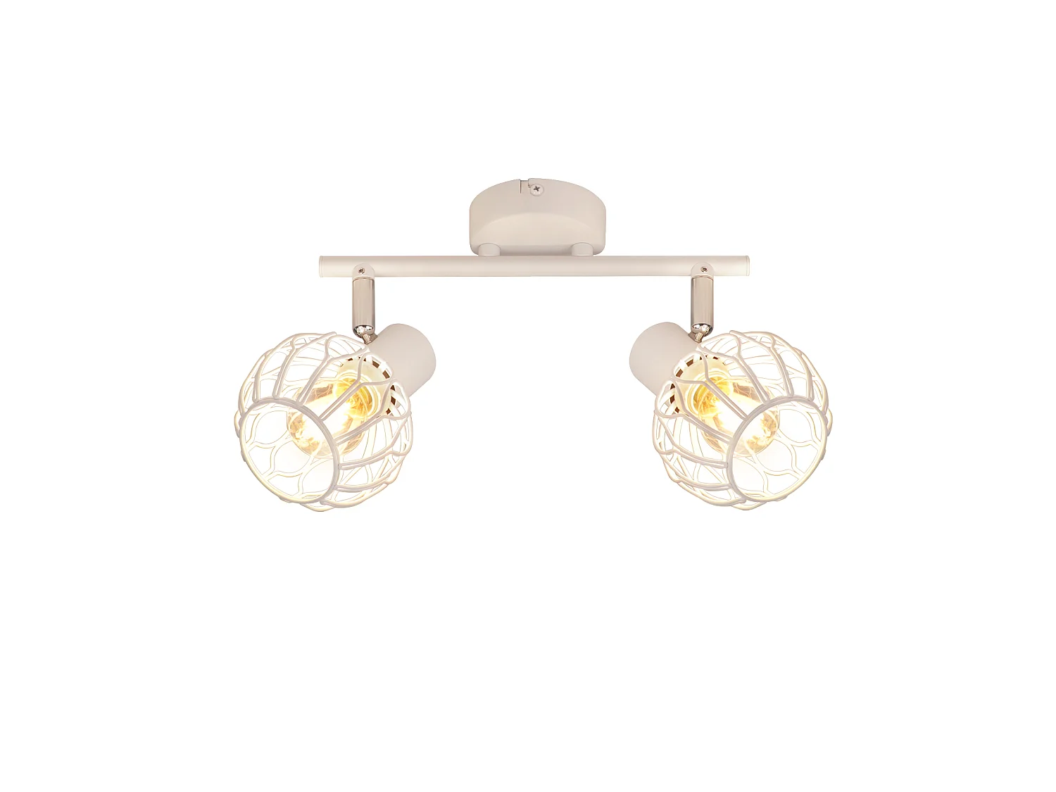 ZMH Spot de plafond blanc 2 lumières métal E14 orientable à 350° d'intérieur pour salon couloir (ampoules non incluses)
