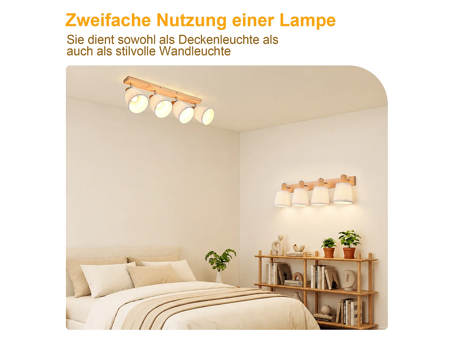 ZMH Spot de plafond 4 lumières E14 vintage bohème et rétro orientables 350° pour couloir cuisine salon ou chambre