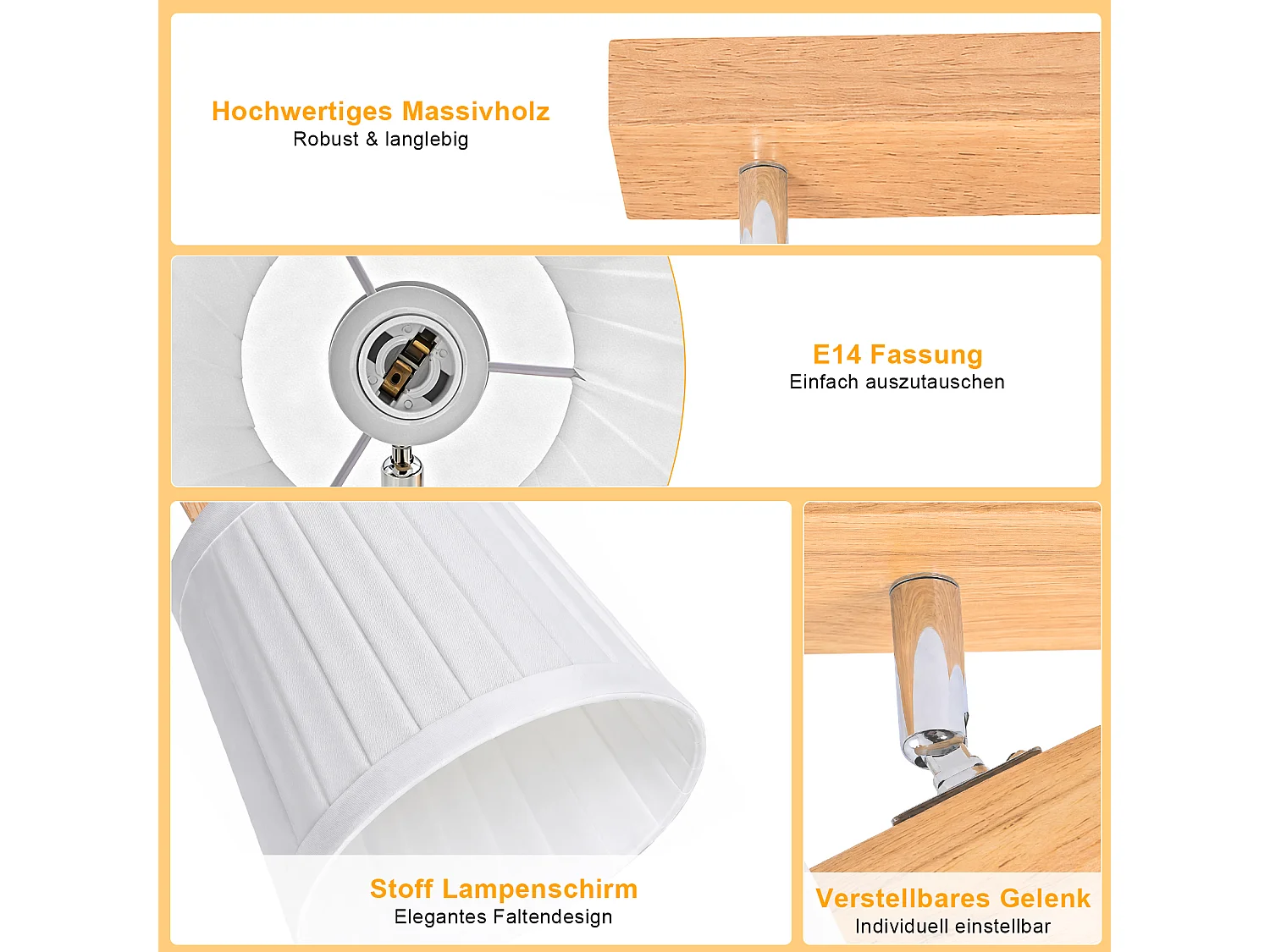 ZMH Spot de plafond 4 lumières E14 vintage bohème et rétro orientables 350° pour couloir cuisine salon ou chambre