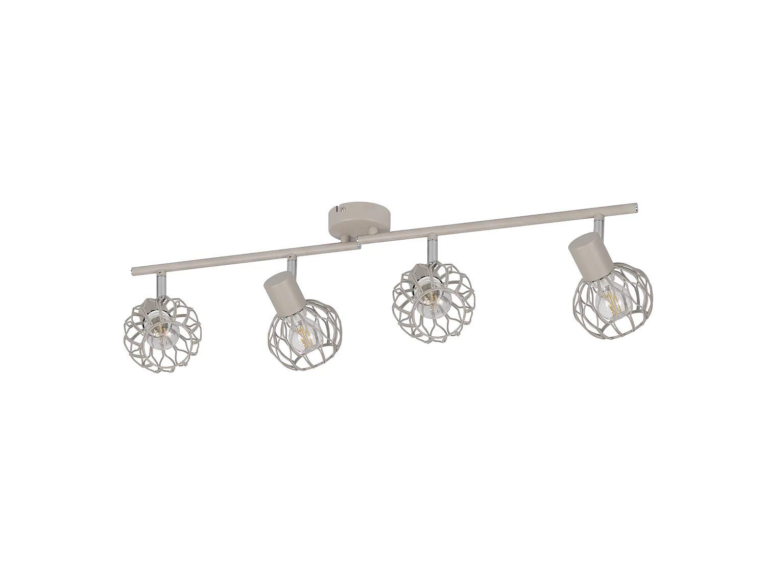 ZMH Spot de plafond gris à 4 lumières métal E14 orientable à 350° d'intérieur pour salon couloir (ampoules non incluses)