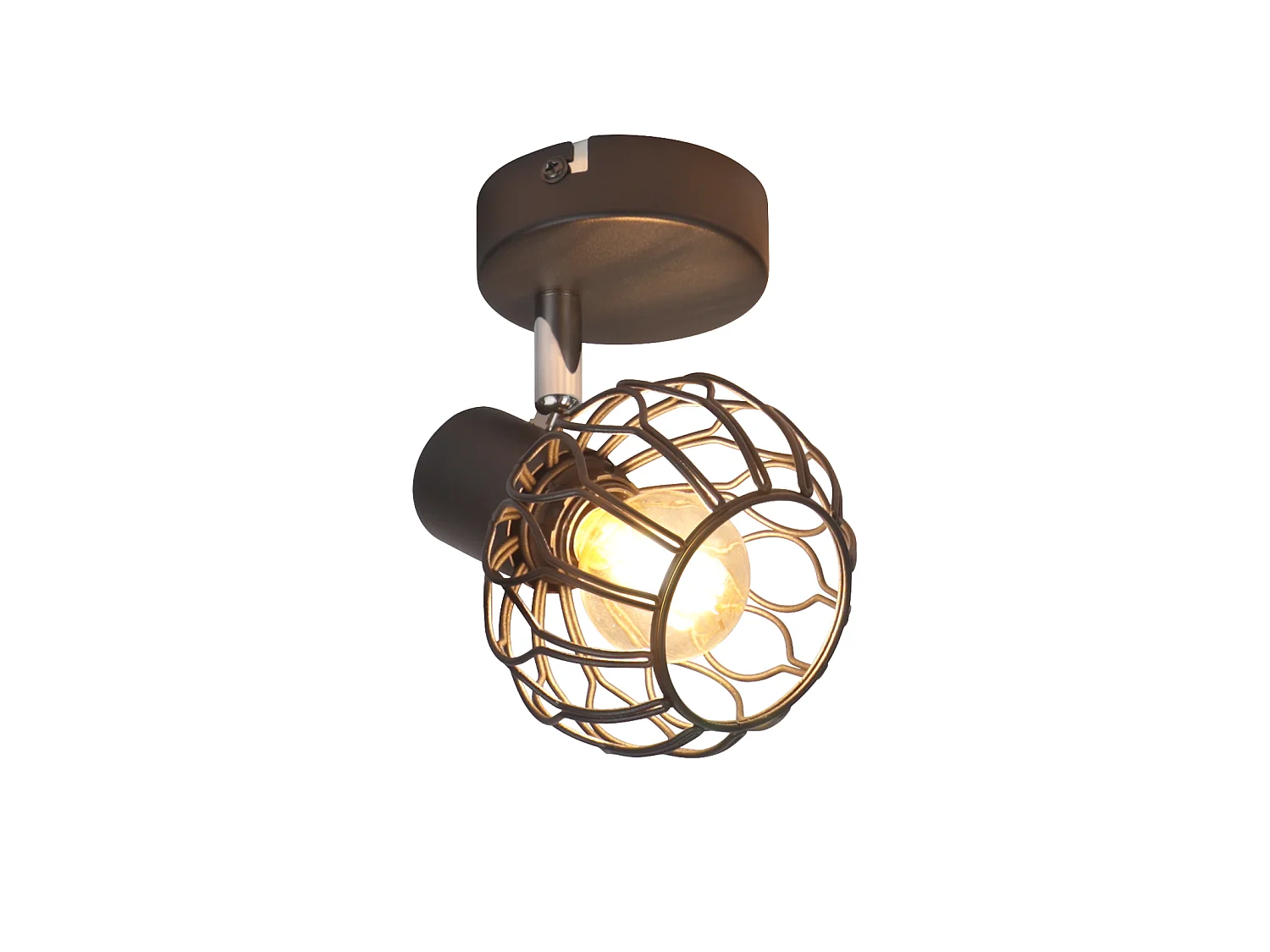 ZMH Spot de plafond noir à 1 lumières métal E14 orientable à 350° d'intérieur pour salon couloir (ampoules non incluses)