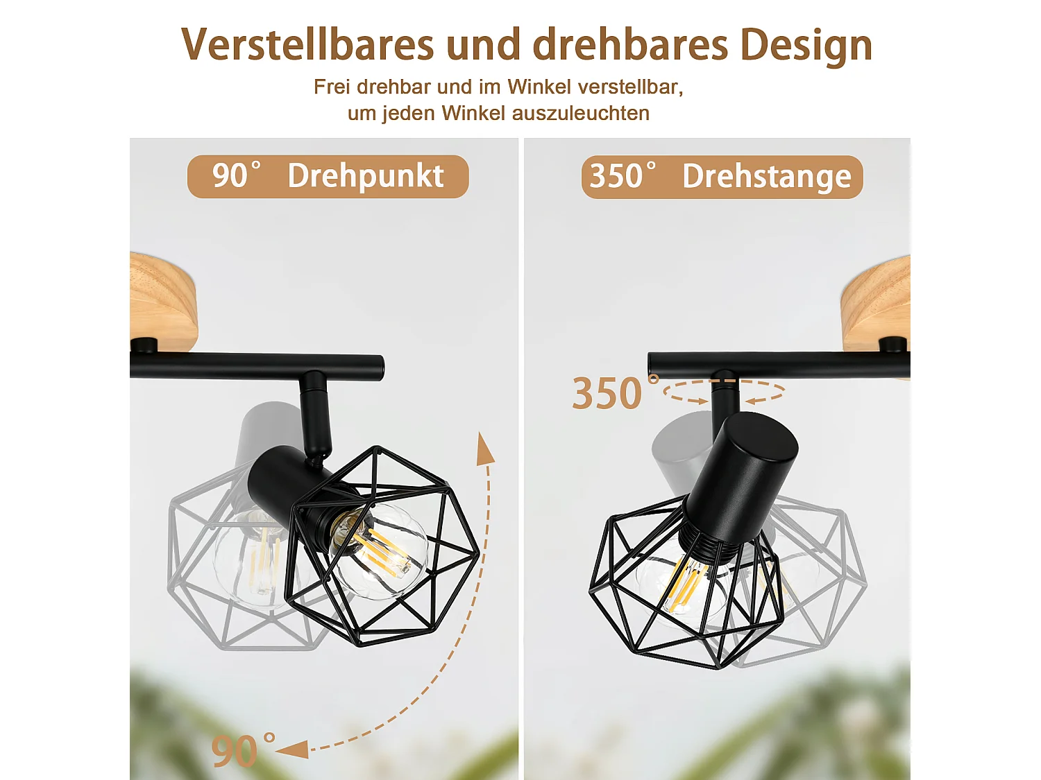 ZMH Spot de plafond noir à 2 lumières métal E14 orientable à 350° d'intérieur pour salon couloir (ampoules non incluses)