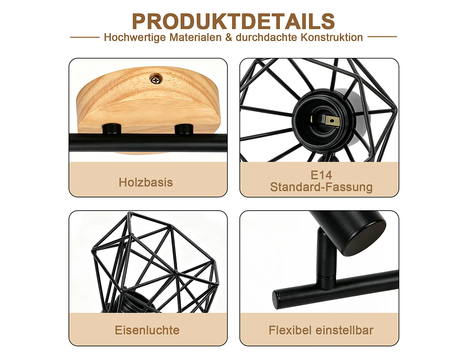 ZMH Spot de plafond noir à 2 lumières métal E14 orientable à 350° d'intérieur pour salon couloir (ampoules non incluses)
