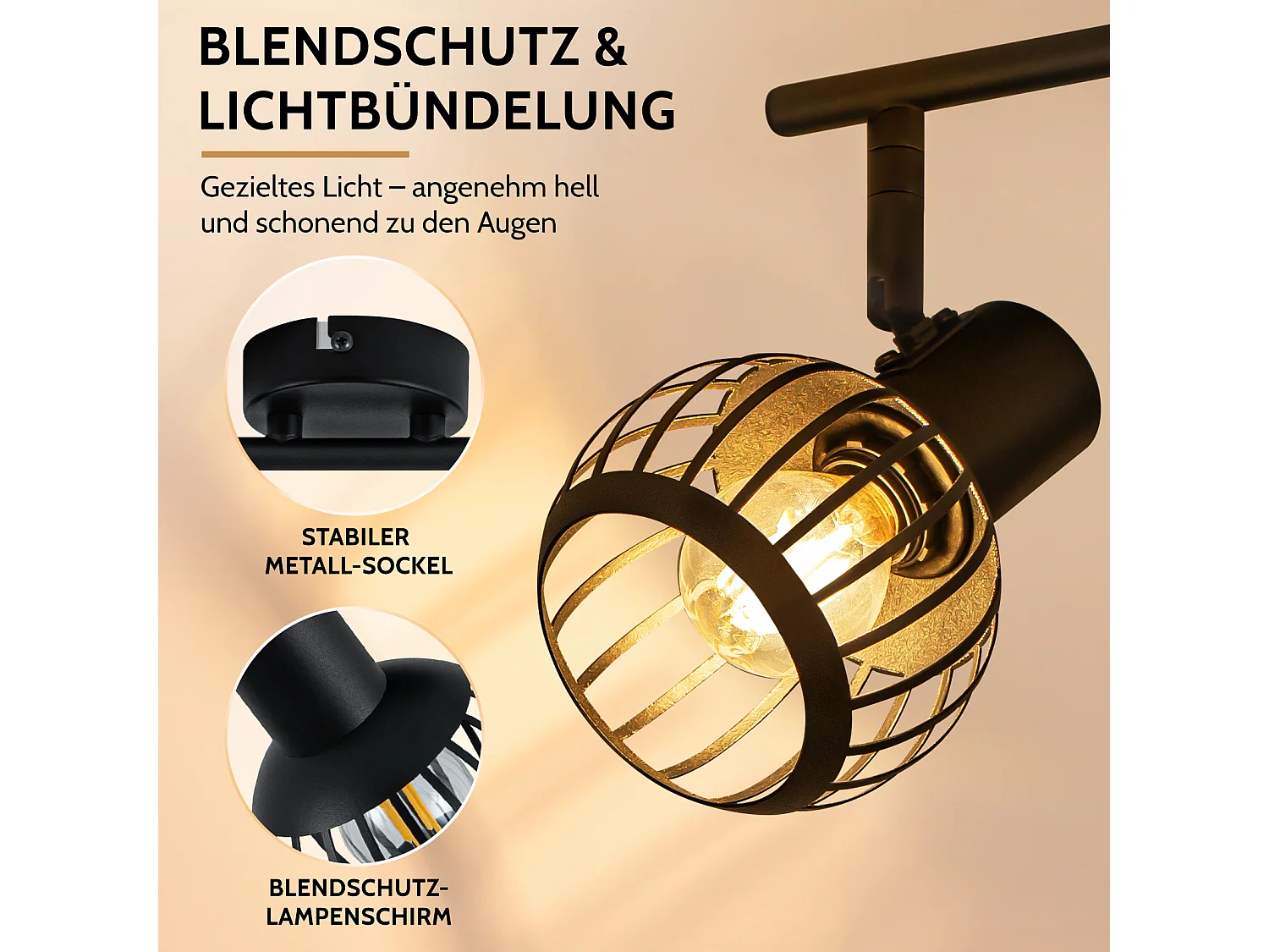 ZMH Spot de plafond 2 lumières matériau métallique E14 orientable à 350° d'intérieur pour salon couloir (ampoules non incluses)