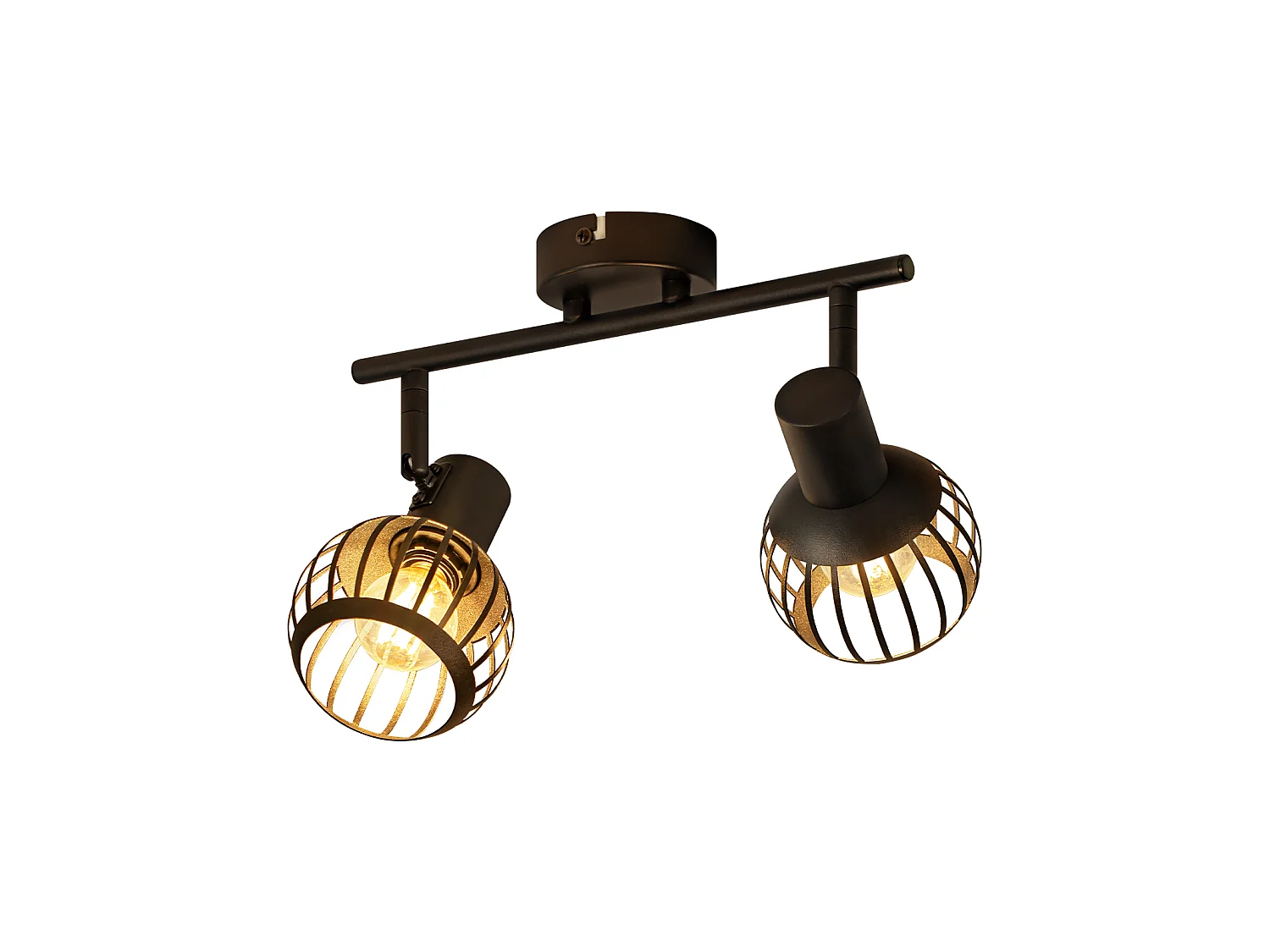 ZMH Spot de plafond 2 lumières matériau métallique E14 orientable à 350° d'intérieur pour salon couloir (ampoules non incluses)