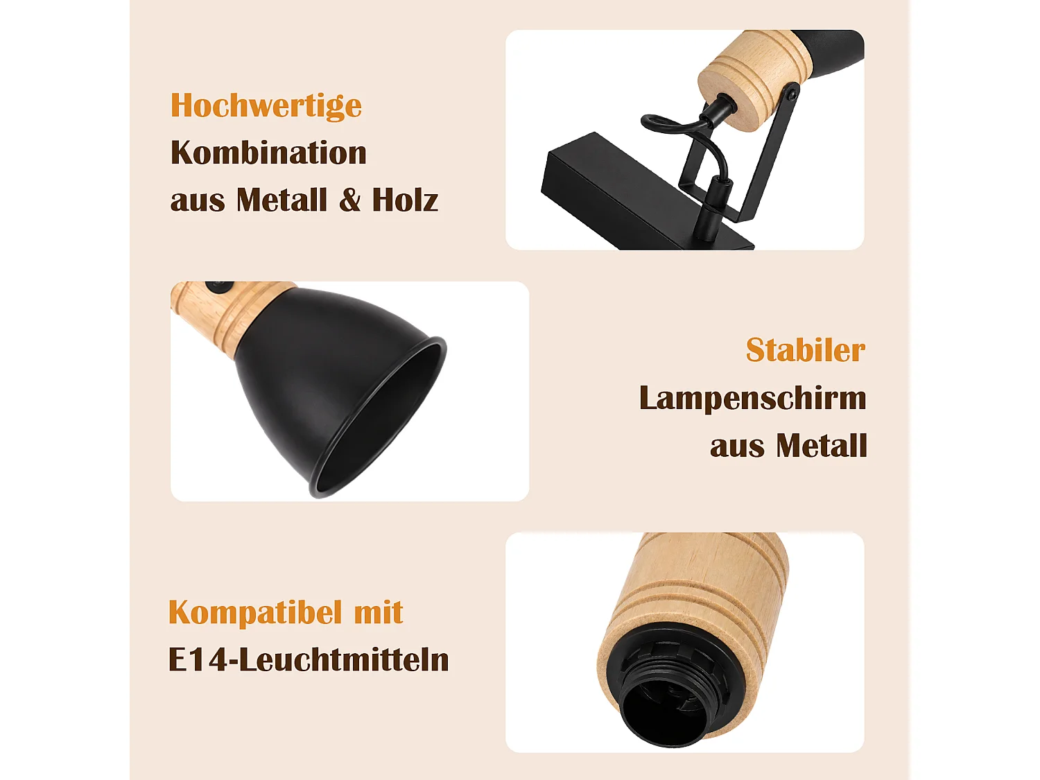 ZMH Spot de plafond noir à 2 lumières métal E14 orientable à 350° d'intérieur pour salon couloir (ampoules non incluses)