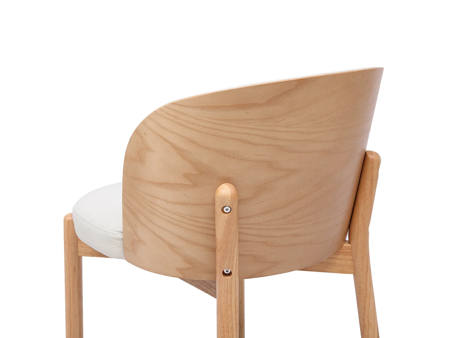 Lot de 6 chaises de salle à manger en bois massif, confortables et respirantes, revêtues en lin, placage frêne massif, couleur bois naturel, style moderne - Sweiko