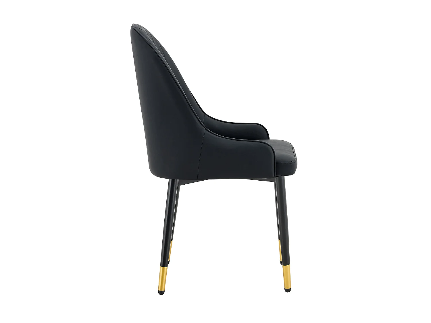 Lot de 2 chaises en pu noir avec dossier motif éclair hydrofuge et rembourrage épais - Sweiko