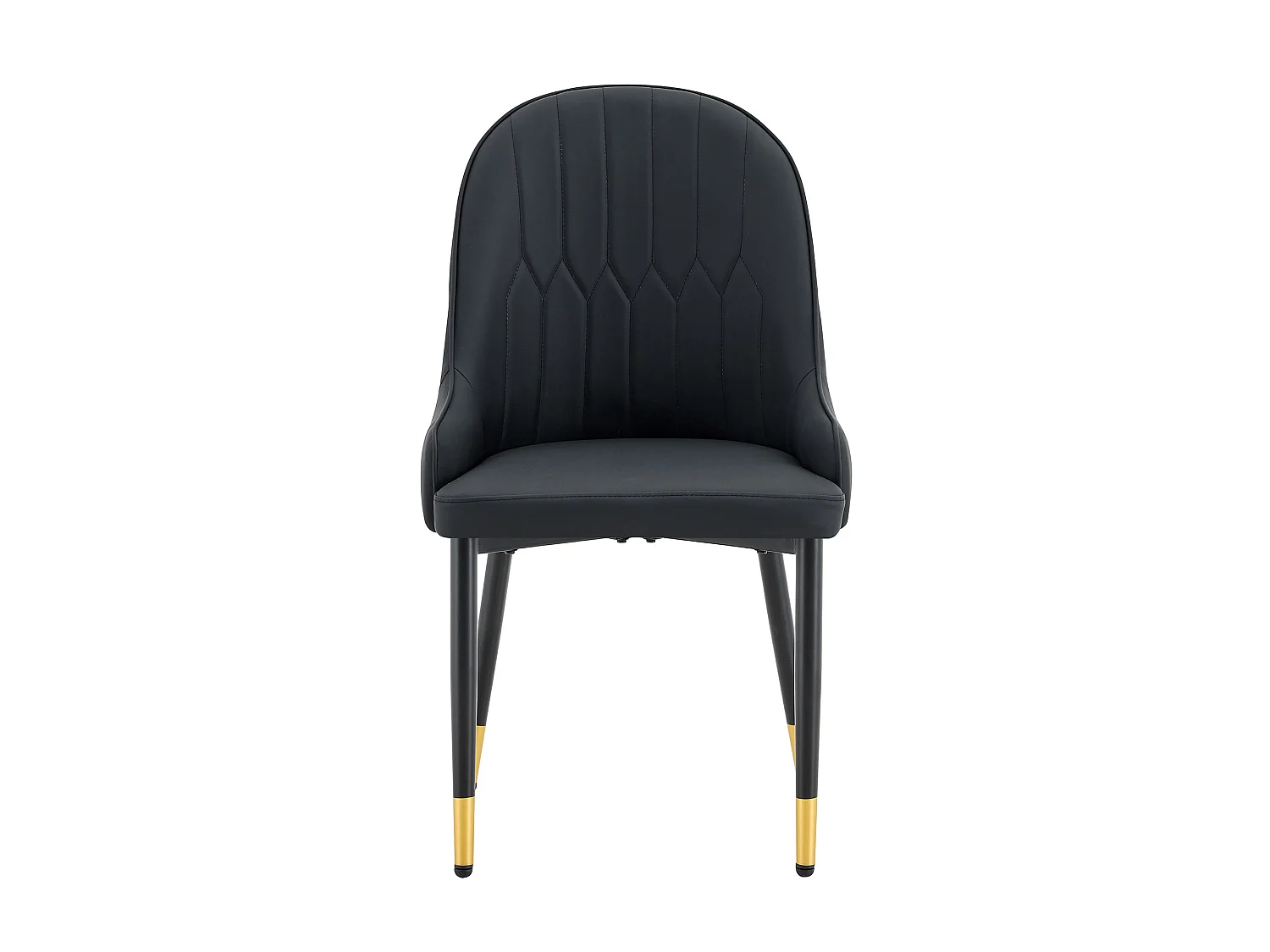 Lot de 2 chaises en pu noir avec dossier motif éclair hydrofuge et rembourrage épais - Sweiko