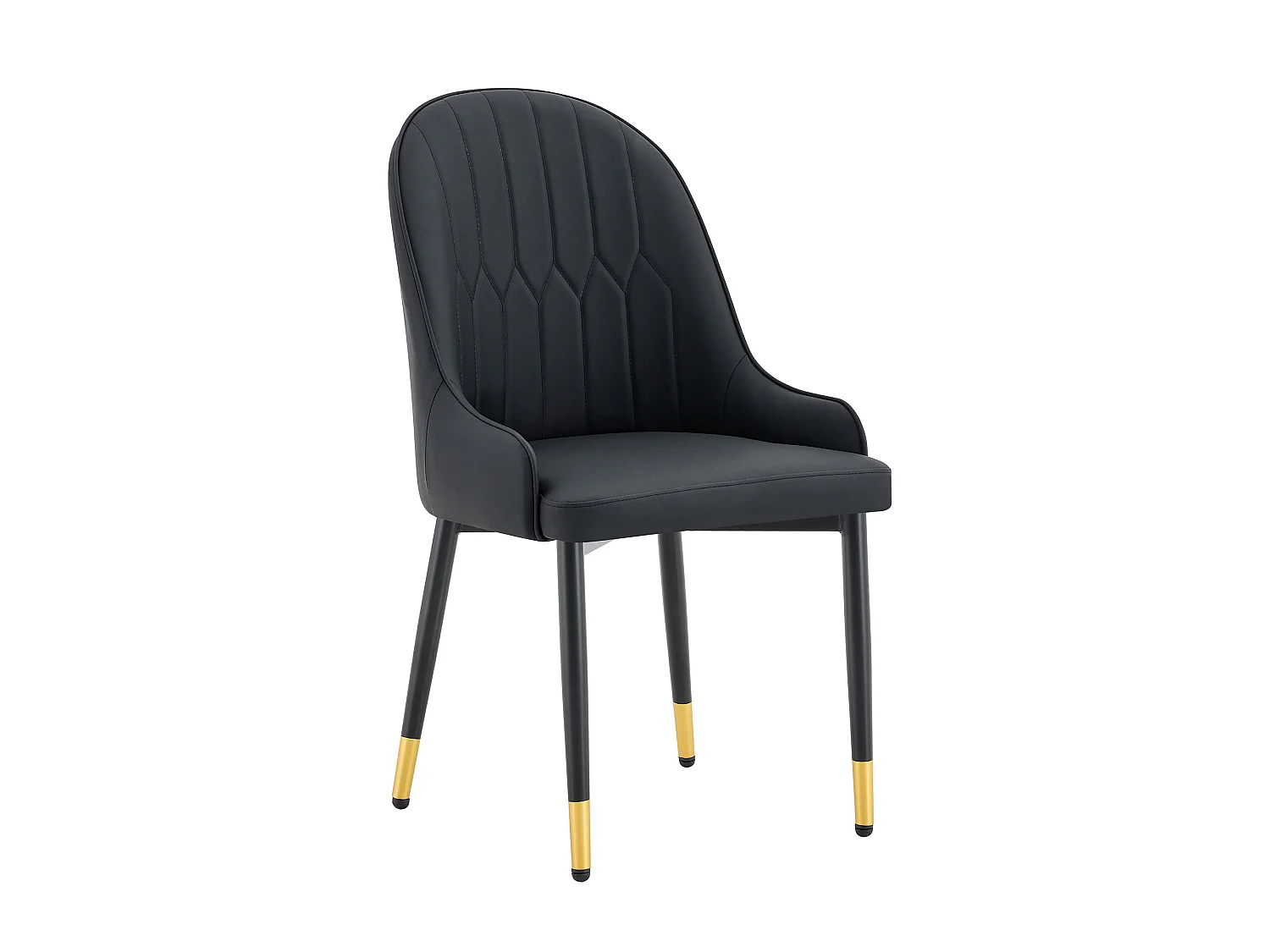 Lot de 2 chaises en pu noir avec dossier motif éclair hydrofuge et rembourrage épais - Sweiko