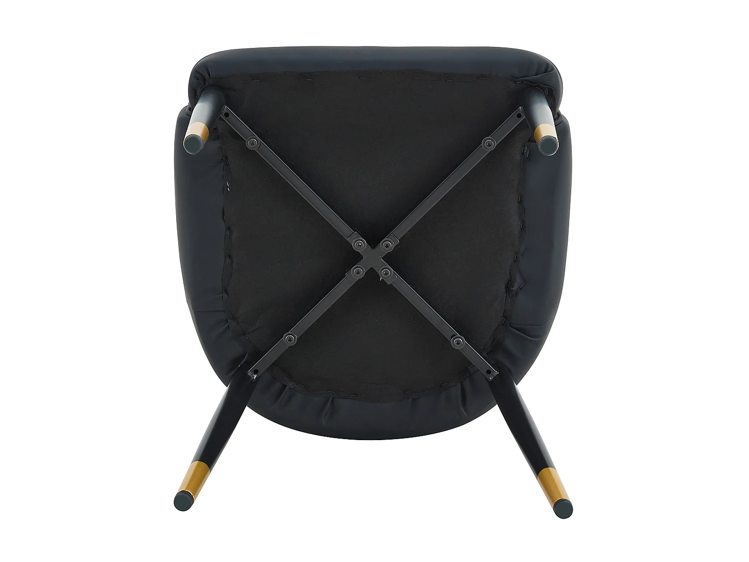 Lot de 2 chaises en pu noir avec dossier motif éclair hydrofuge et rembourrage épais - Sweiko
