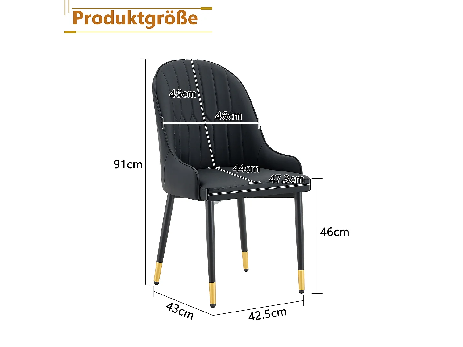Lot de 2 chaises en pu noir avec dossier motif éclair hydrofuge et rembourrage épais - Sweiko
