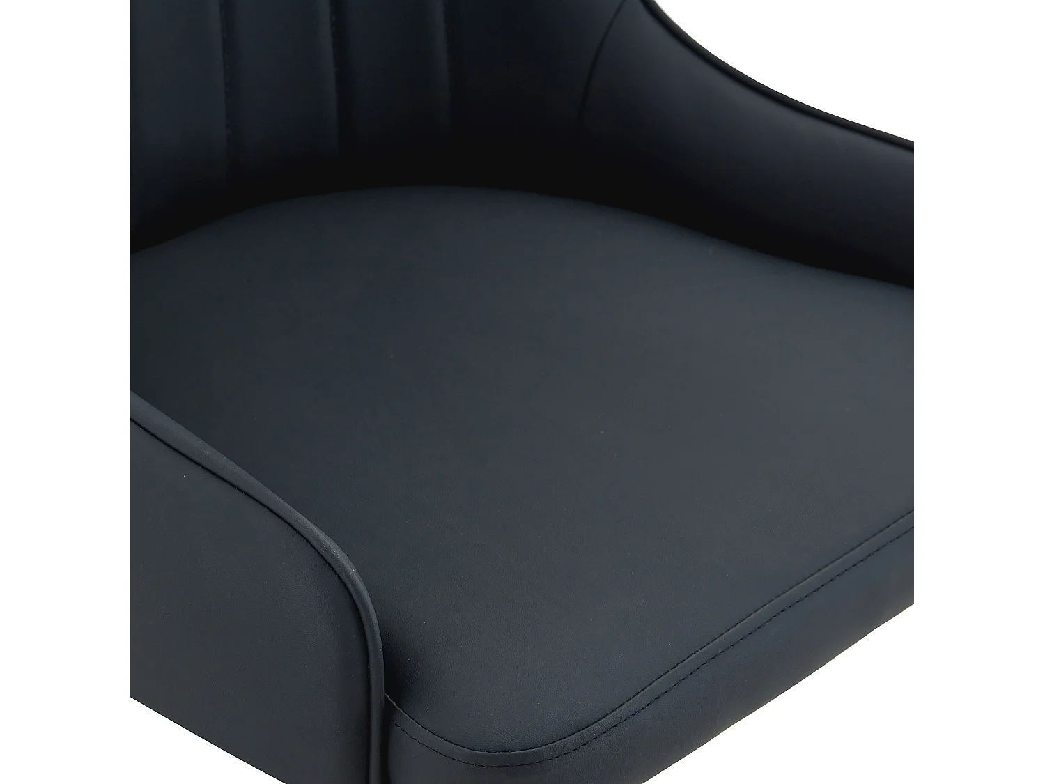 Lot de 2 chaises en pu noir avec dossier motif éclair hydrofuge et rembourrage épais - Sweiko
