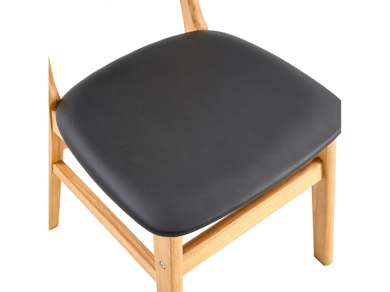 Lot de 2 chaises de salle à manger en bois massif avec dossier en rotin et assise rembourrée style scandinave salon - Sweiko