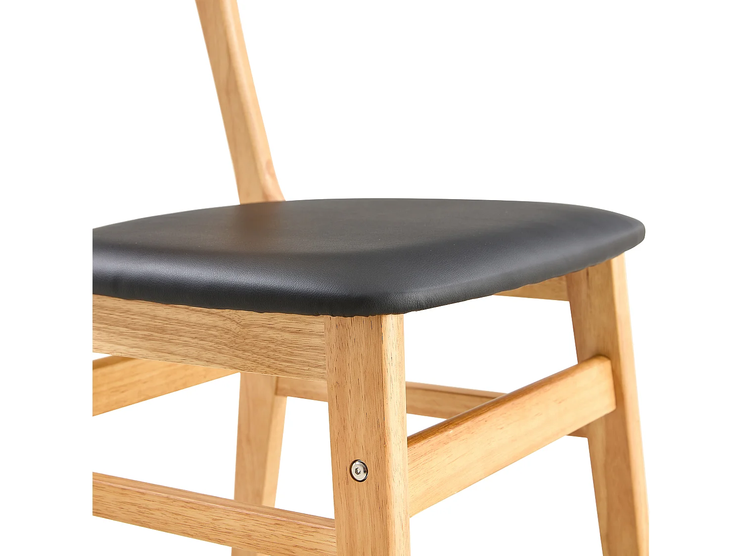 Lot de 2 chaises de salle à manger en bois massif avec dossier en rotin et assise rembourrée style scandinave salon - Sweiko