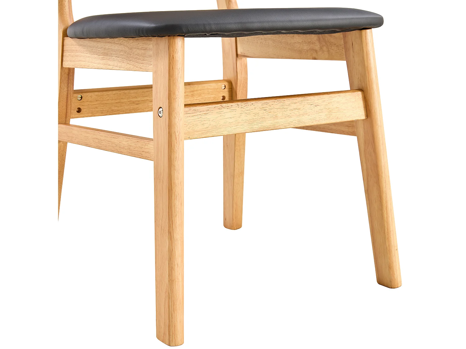 Lot de 2 chaises de salle à manger en bois massif avec dossier en rotin et assise rembourrée style scandinave salon - Sweiko