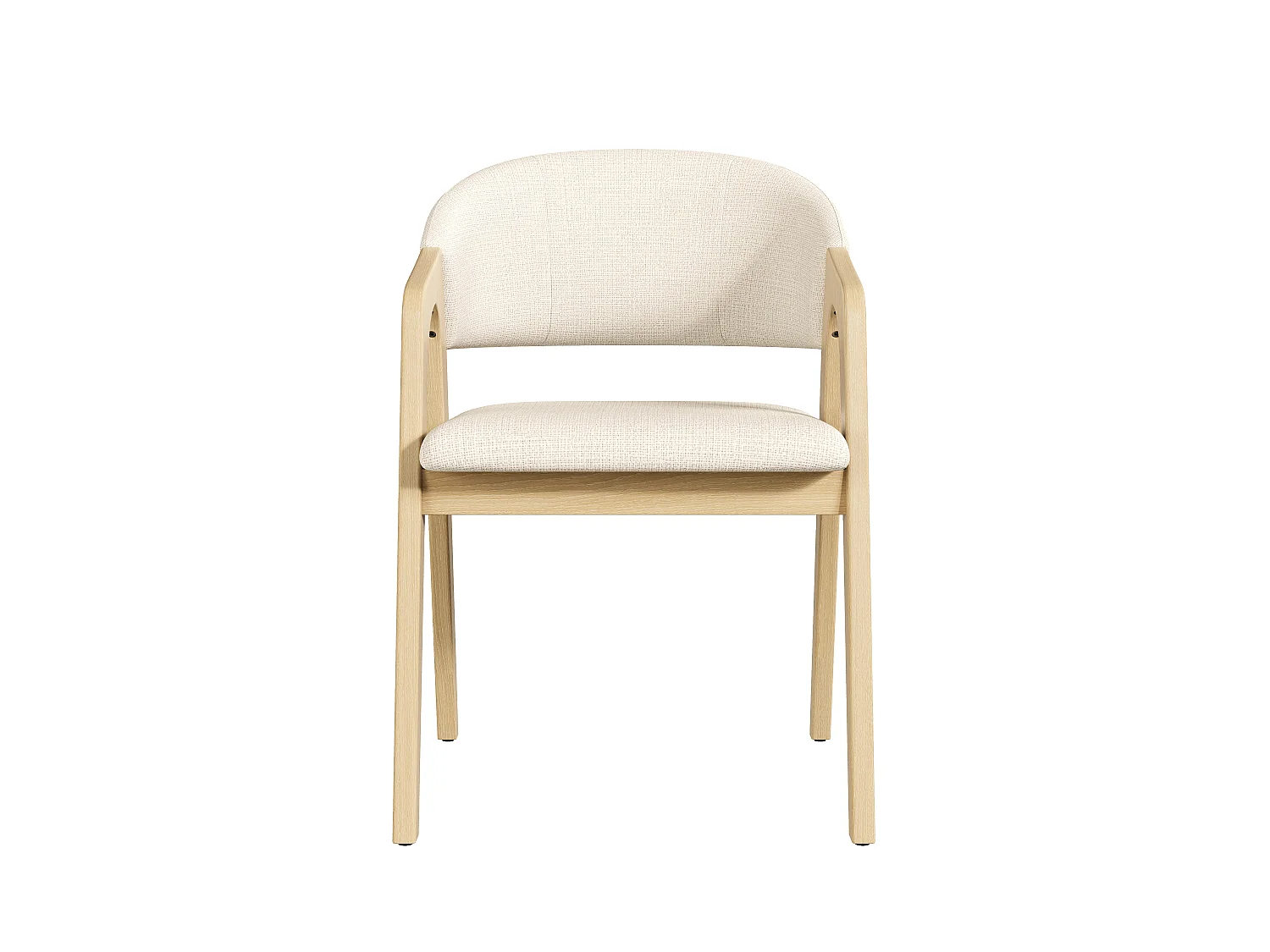 Lot de 6 chaises de salle à manger en bois massif, confortables et respirantes, style moderne, tissu lin, bois naturel et beige, salon café - Sweiko