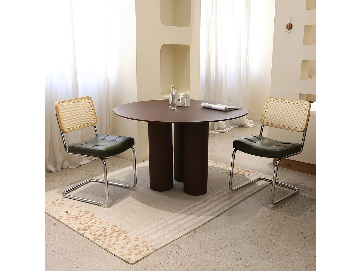 Lot de 2 chaises de salle à manger en similicuir avec piètement chromé design moderne - Sweiko