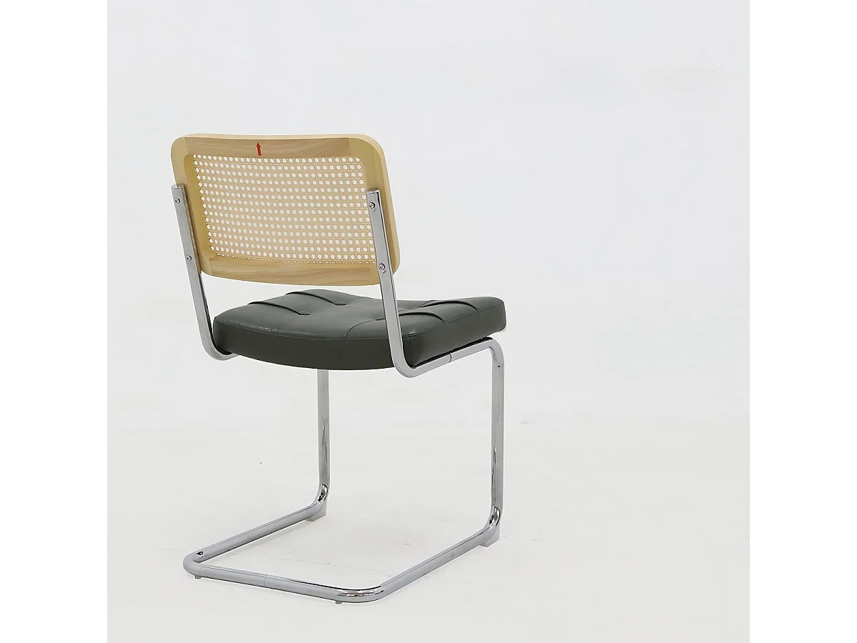 Lot de 2 chaises de salle à manger en similicuir avec piètement chromé design moderne - Sweiko