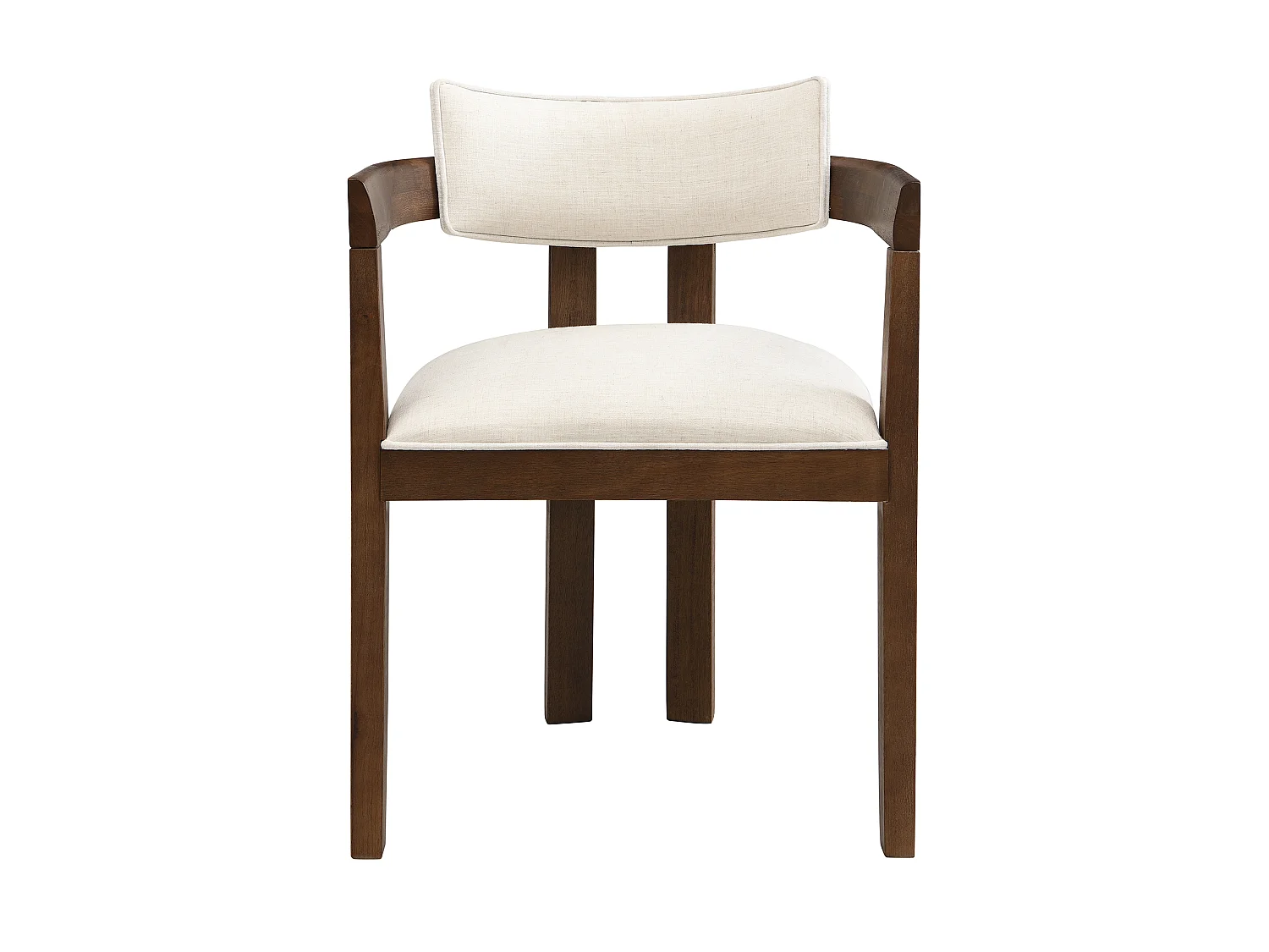 Lot 4 chaises de salle à manger bois massif confortables respirantes adaptées salles à manger salons cafés style moderne tissu lin couleur noyer - Sweiko
