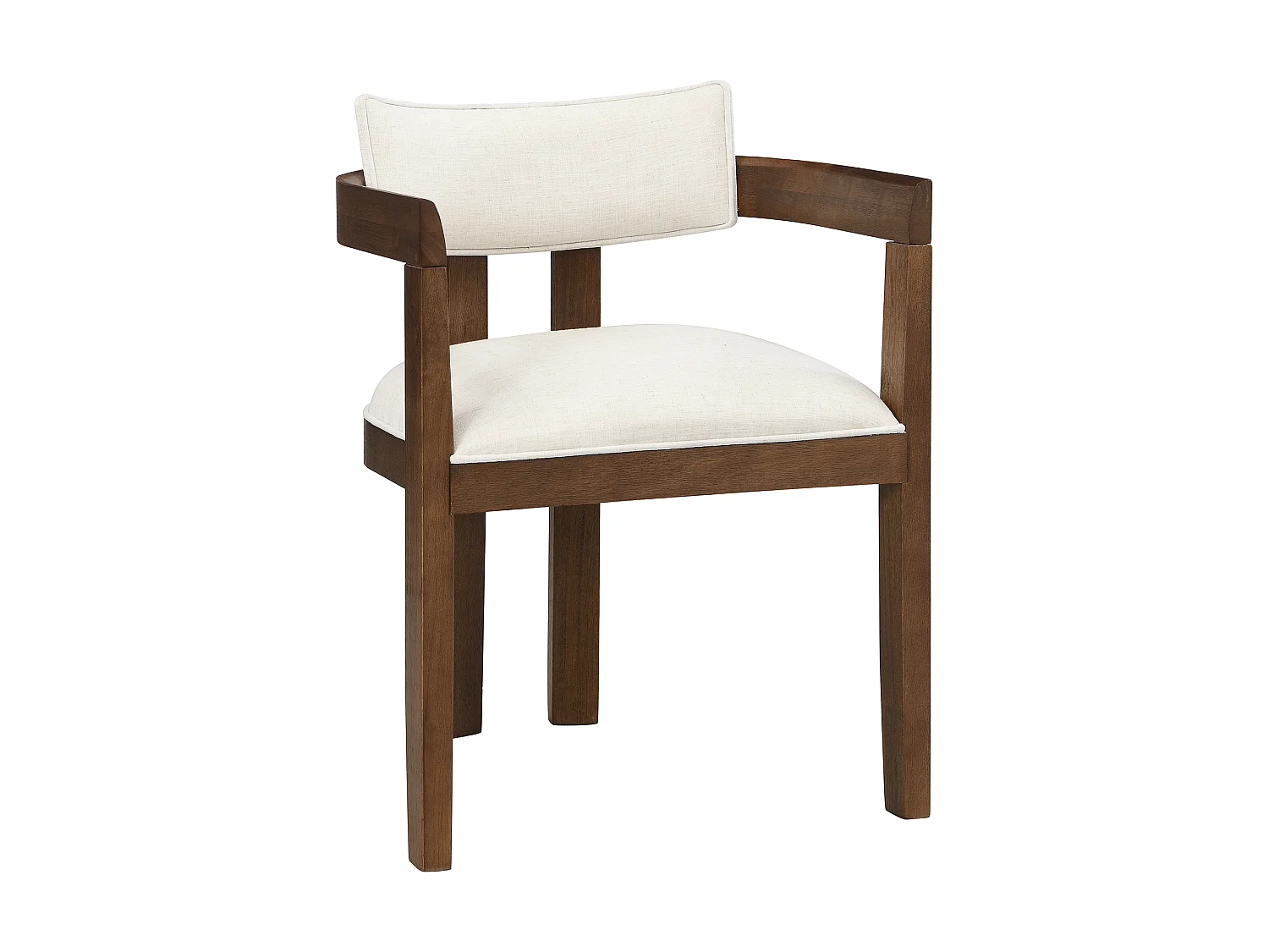 Lot 4 chaises de salle à manger bois massif confortables respirantes adaptées salles à manger salons cafés style moderne tissu lin couleur noyer - Sweiko