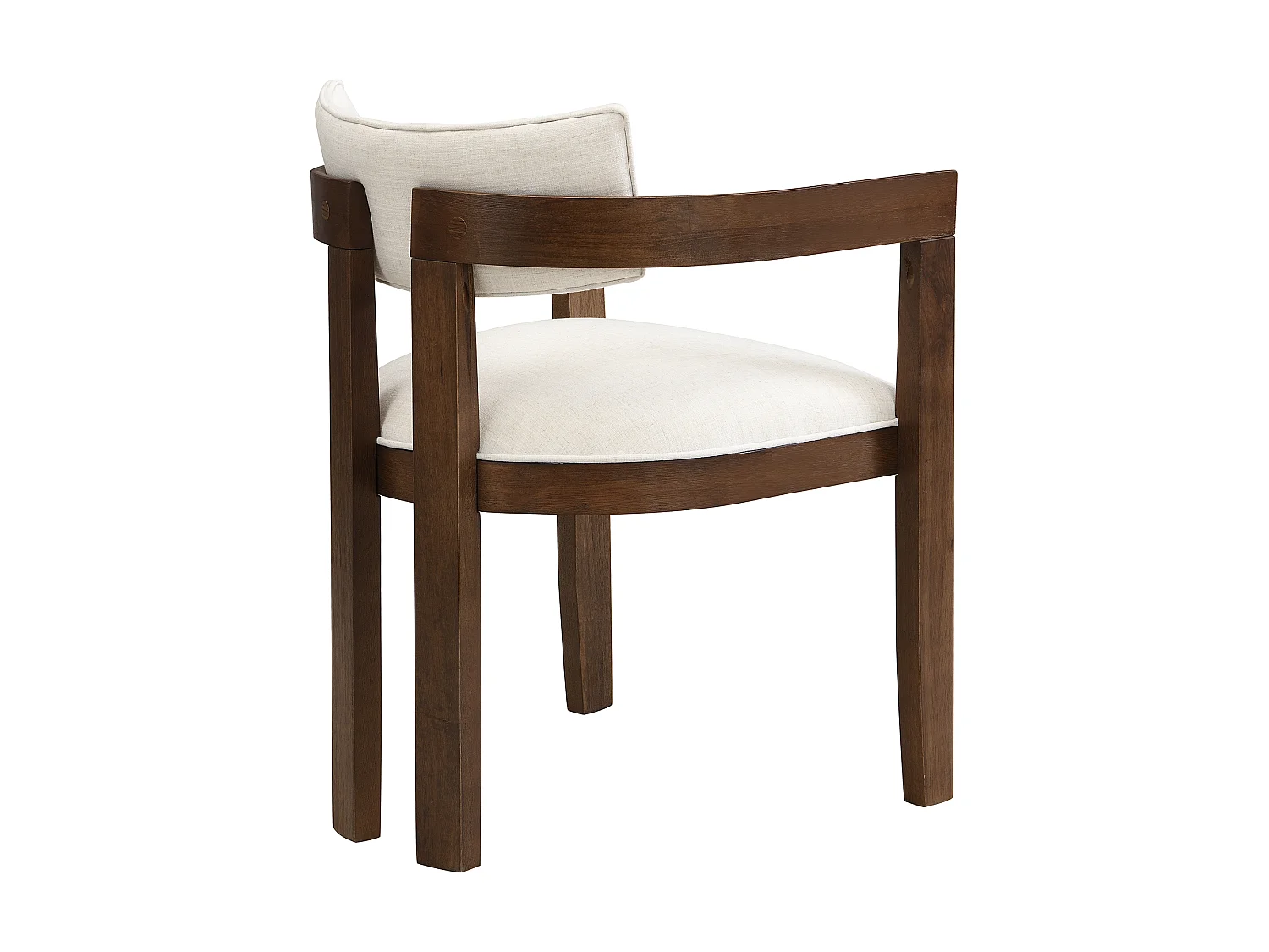 Lot 4 chaises de salle à manger bois massif confortables respirantes adaptées salles à manger salons cafés style moderne tissu lin couleur noyer - Sweiko