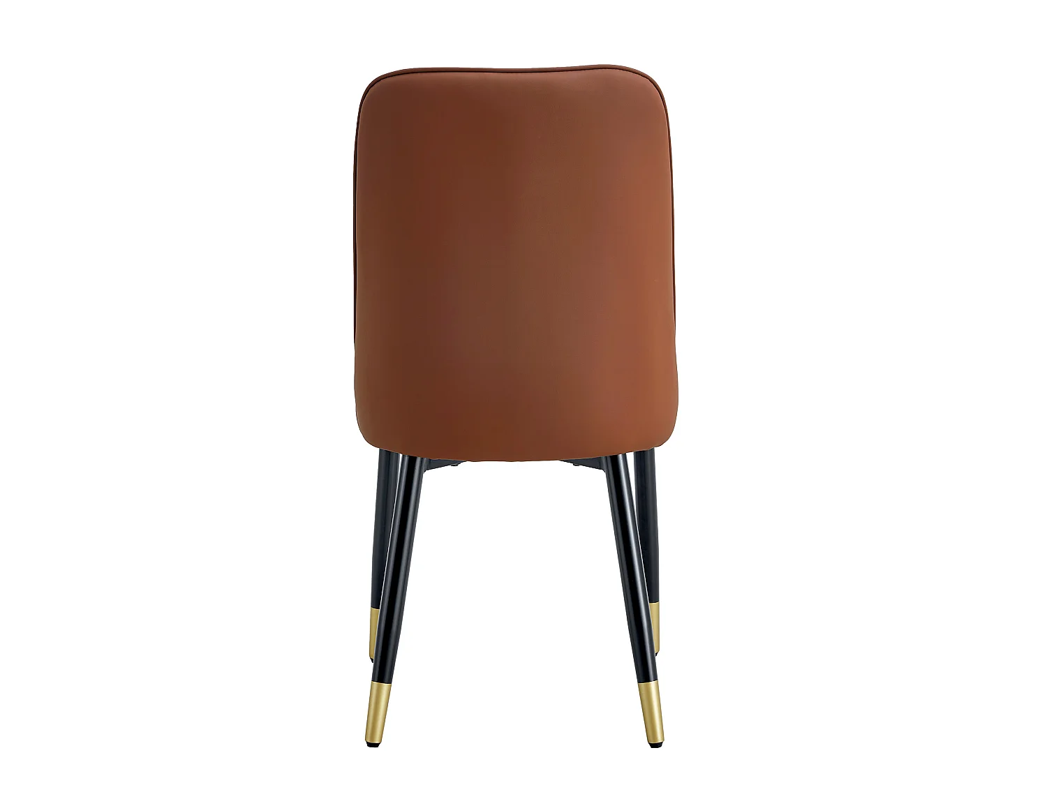 Lot de 2 chaises de salle à manger modernes et simples avec dossier en pu bicolore gris clair et marron et pieds métalliques noirs - Sweiko
