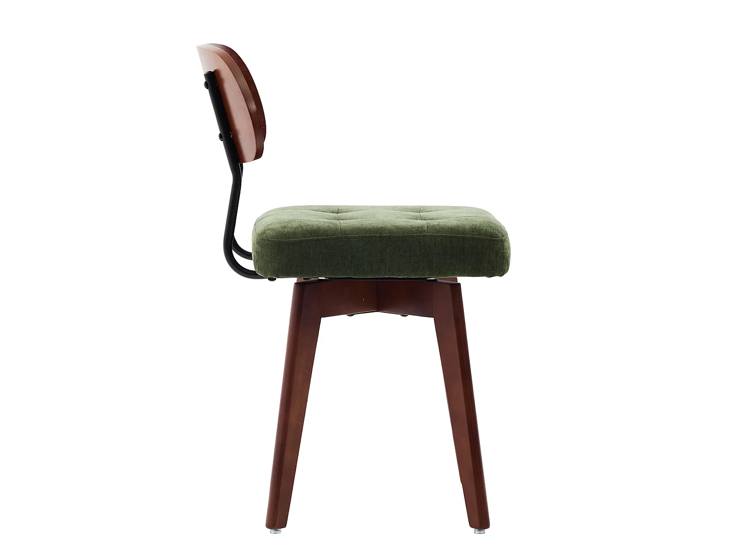 Chaise pivotante 360° lot de 2, chaises de cuisine style mid-century moderne, dossier tressé et assise rembourrée vert chenille - Sweiko