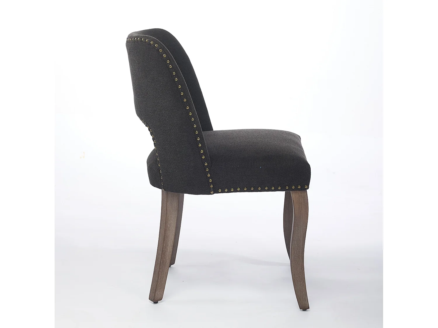 Chaises de salle à manger lot de 2 bois rembourrées tissu style fermier moderne noir - Sweiko