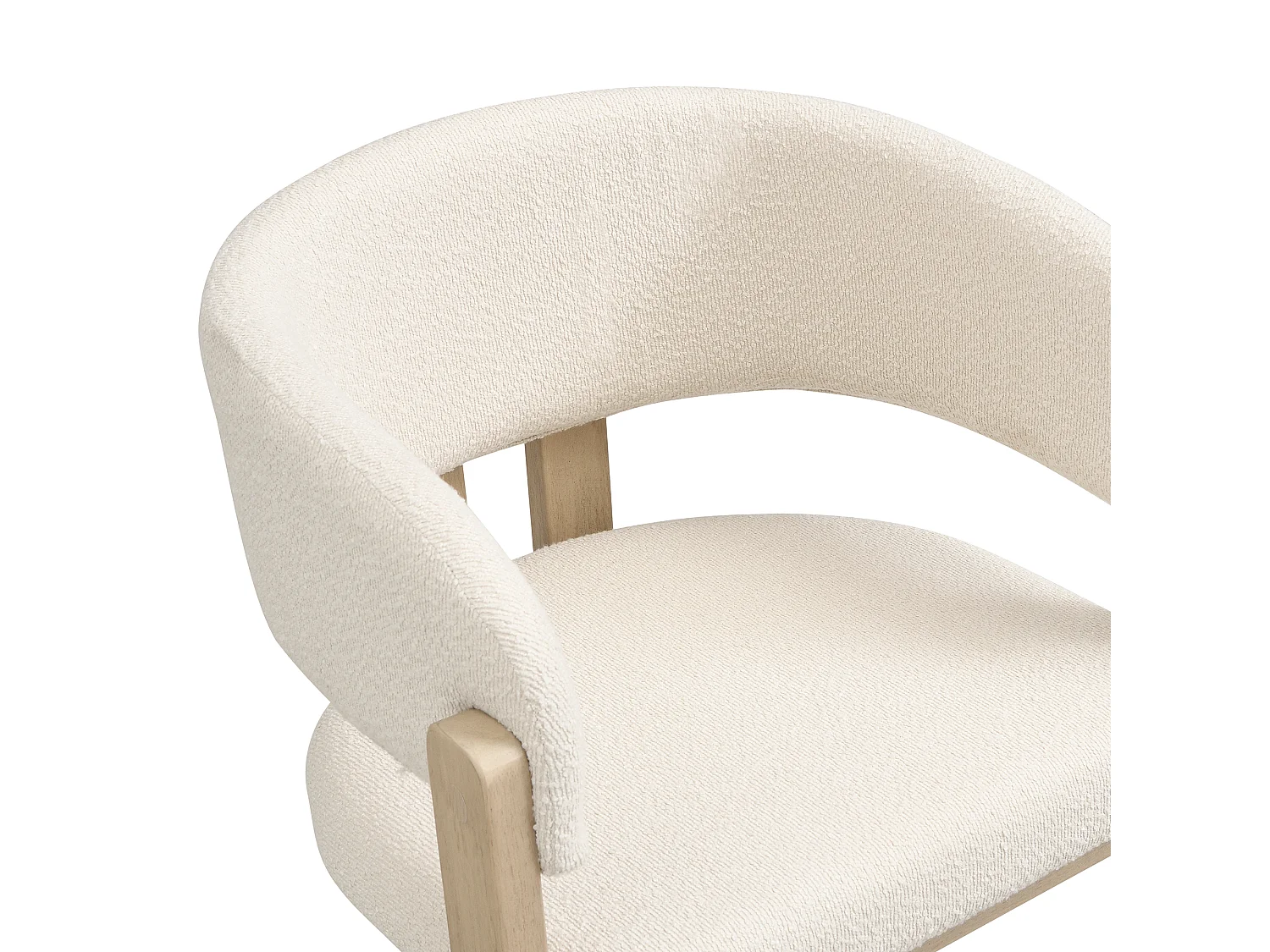 Chaises de salle à manger en bois massif, 6 pièces, boucle, confortable et respirante, style moderne, couleur naturelle, pour salle à manger, salon, café - Sweiko