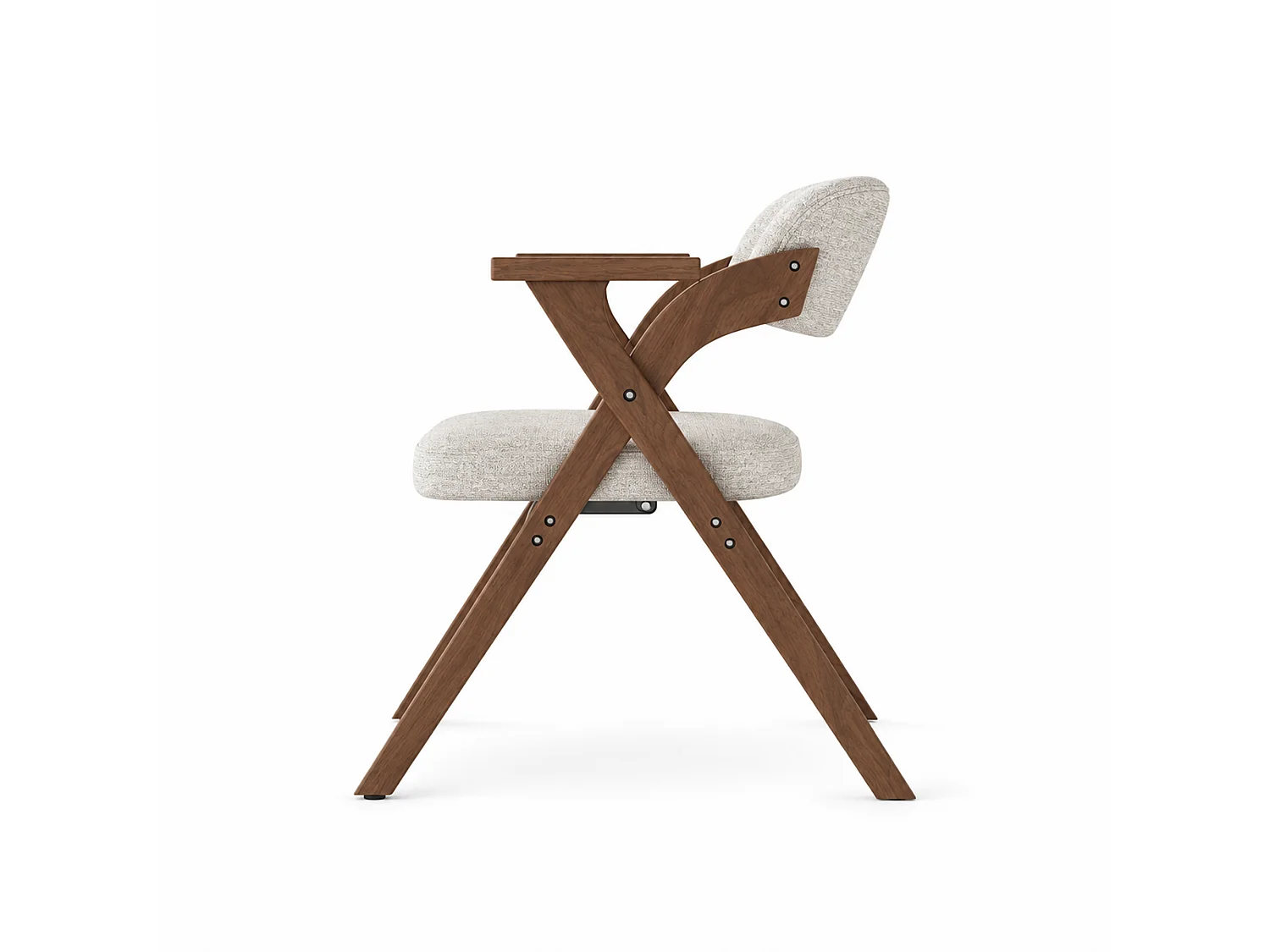 Chaise noyer en bois massif lot de 6 stable avec accoudoirs ergonomiques et revêtement de lin respirant - Sweiko