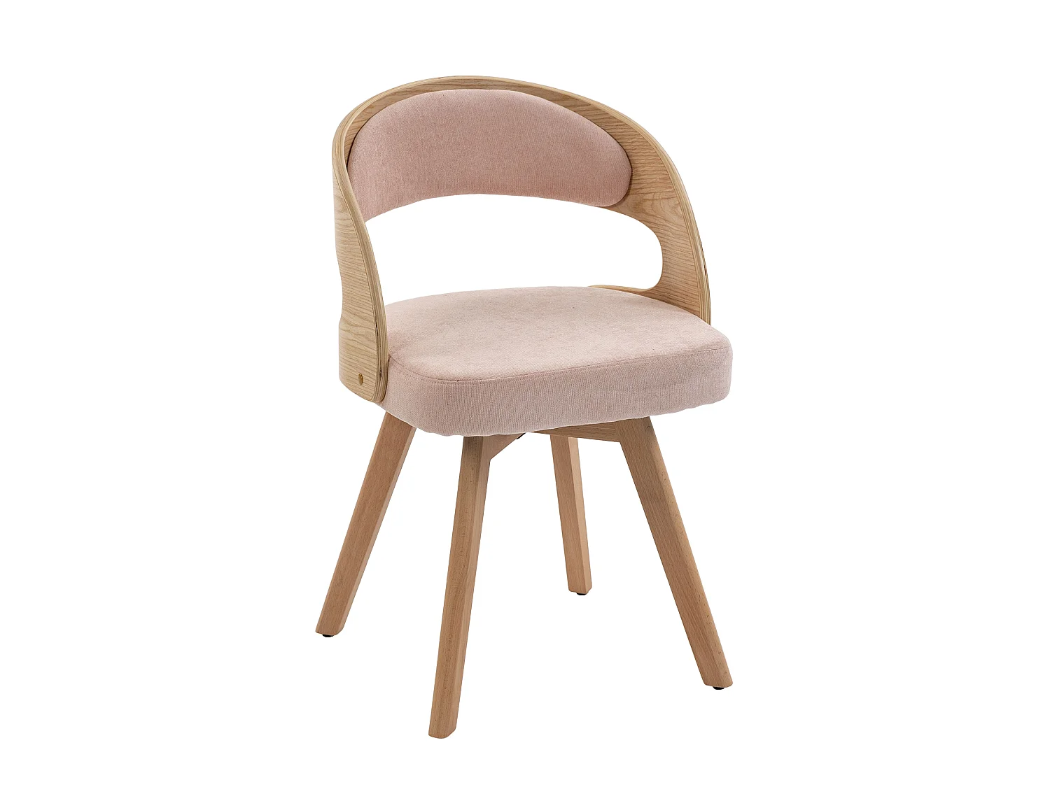 Chaise de salle à manger moderne pivotante en bois avec coussin coton lin dossier incurvé chaise d'appoint pour cuisine café salon - Sweiko
