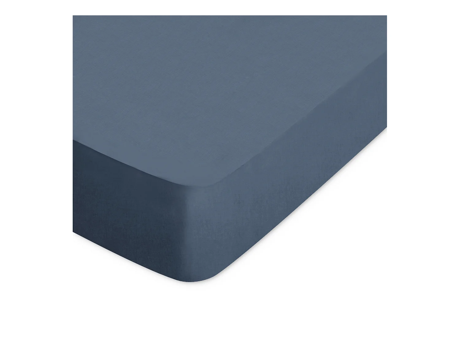 Drap housse uni 180x190 cm bonnet 30 cm coton ALTO bleu Jean