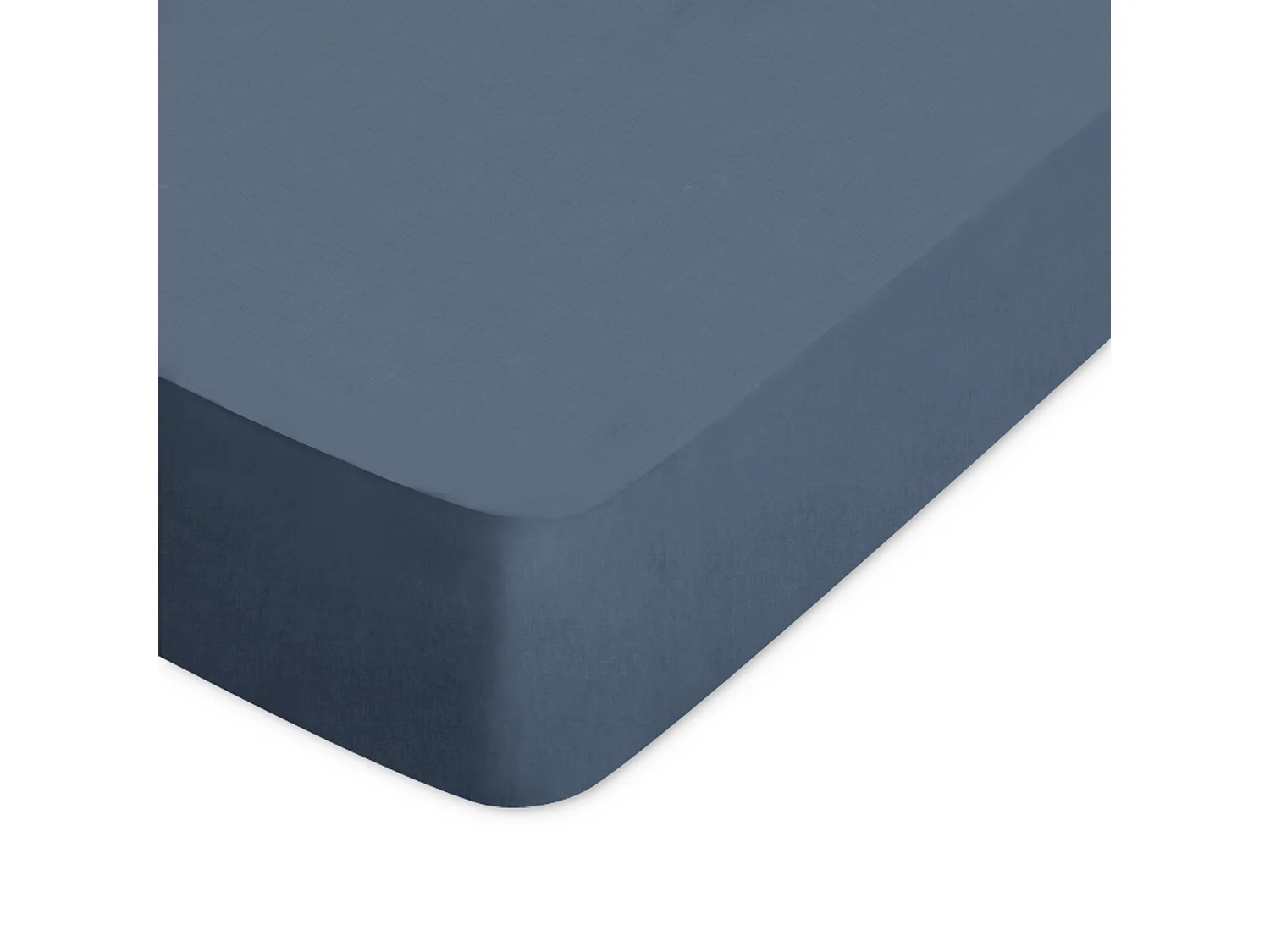 Drap housse uni 180x190 cm bonnet 30 cm coton ALTO bleu Jean