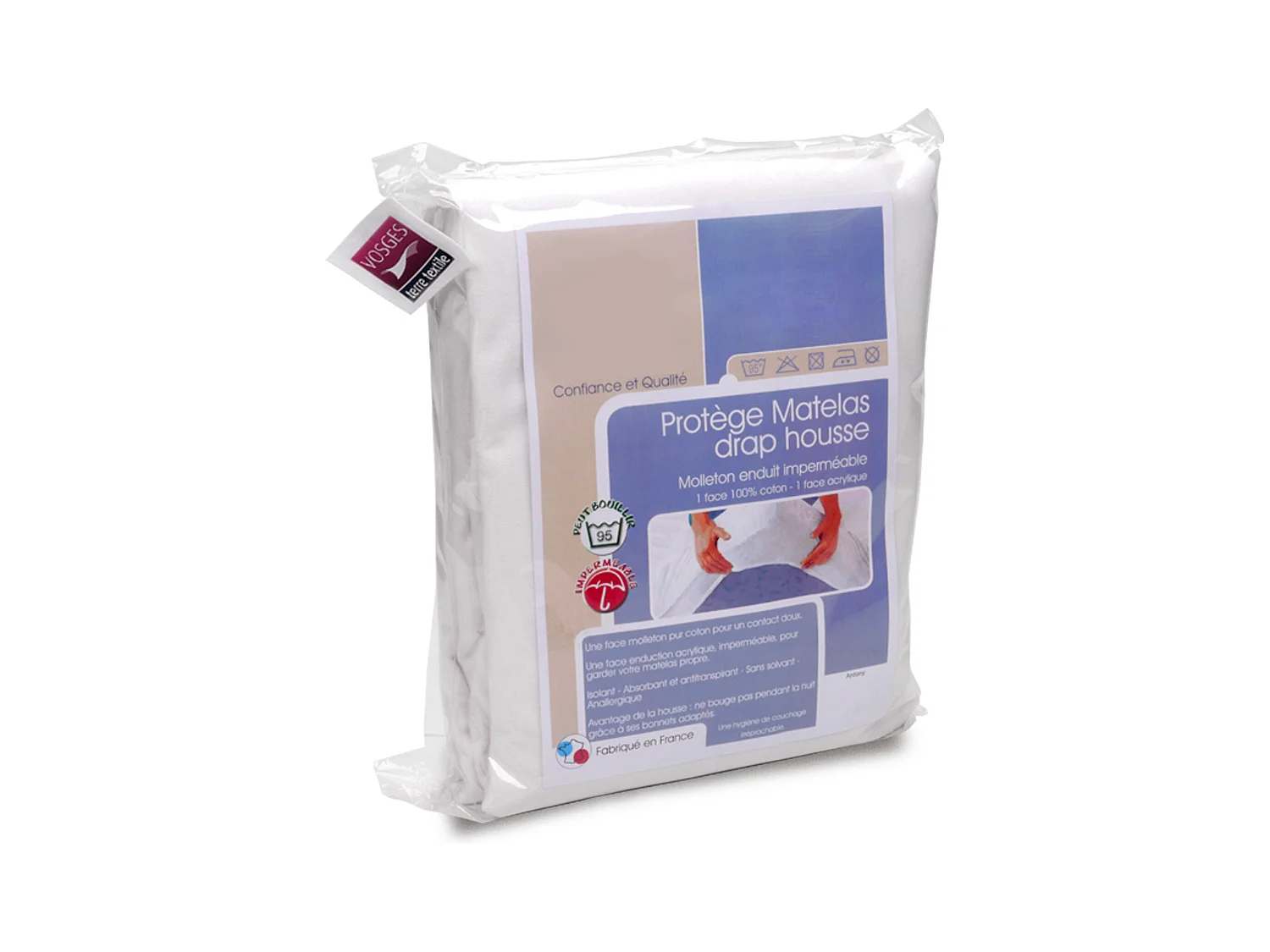 Protège matelas imperméable Antony 80x200 grand bonnet 30cm
