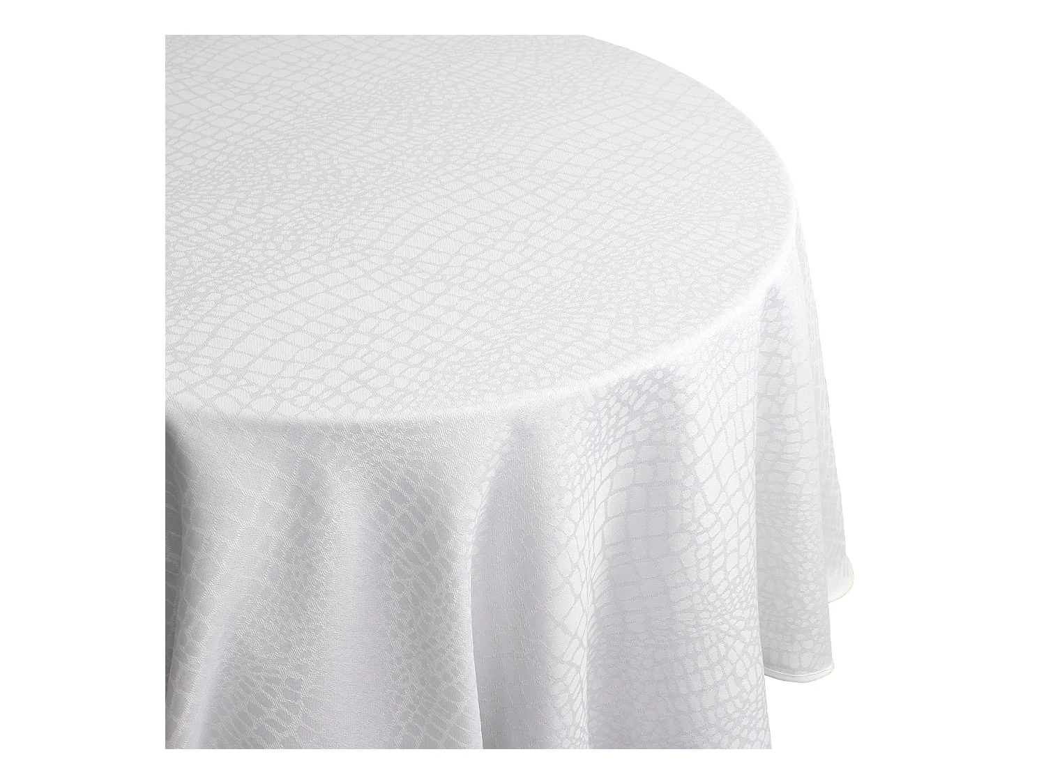 Nappe ovale 180x300 cm Jacquard 100% polyester LOUNGE blanc