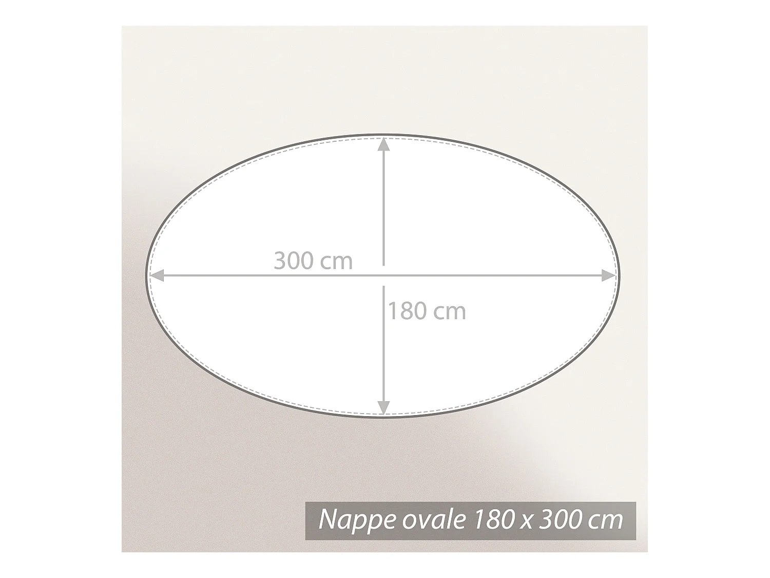 Nappe ovale 180x300 cm Jacquard 100% polyester LOUNGE blanc