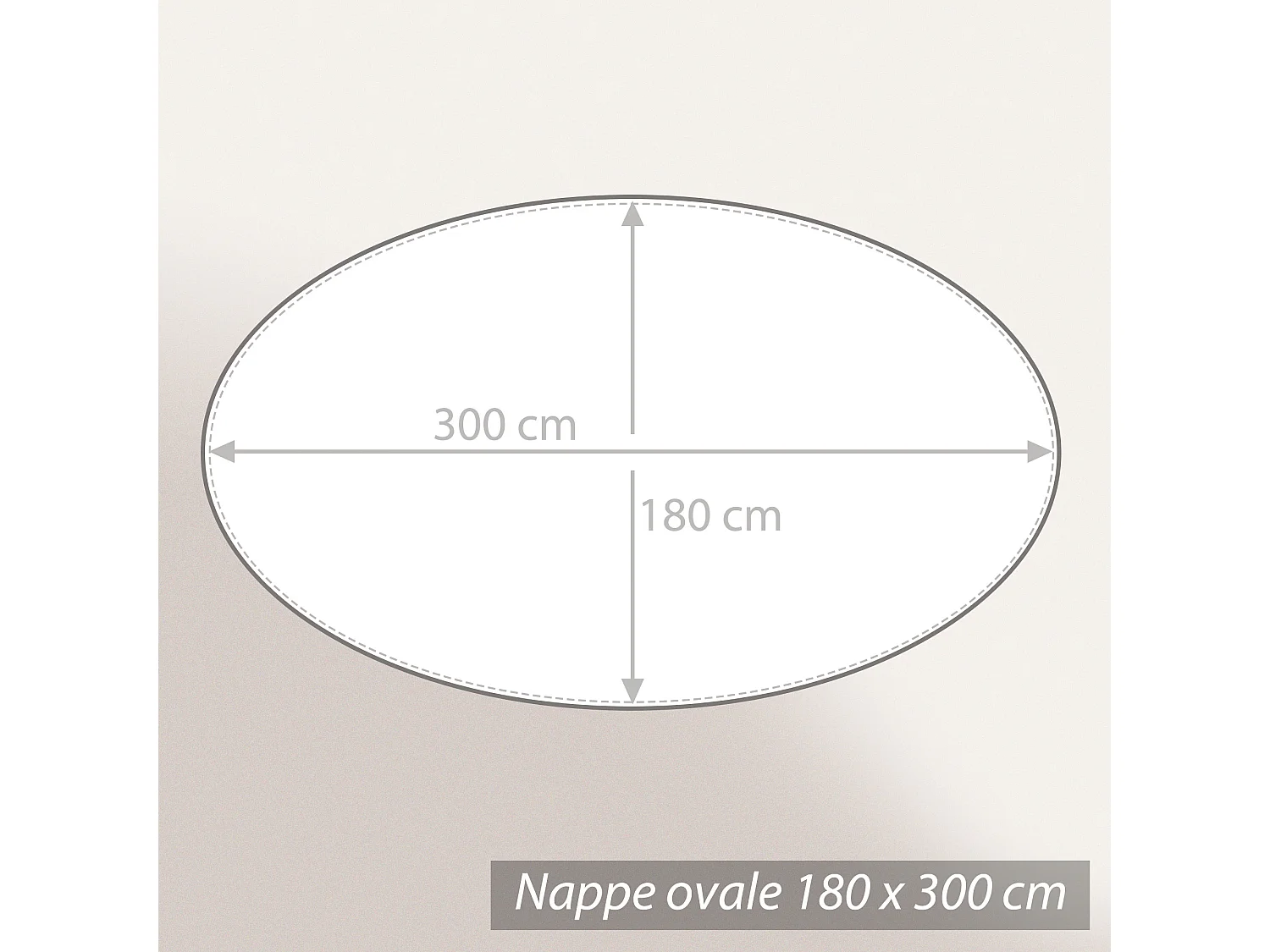 Nappe ovale 180x300 cm Jacquard 100% polyester LOUNGE blanc