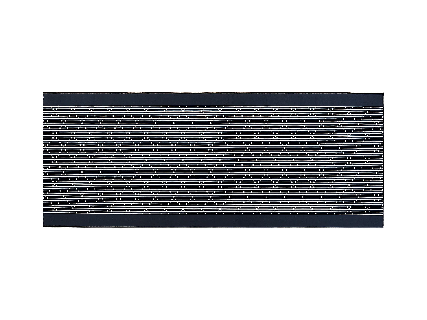 Teppich marineblau 80 x 200 cm geometrisches Muster Kurzflor CHARVAD