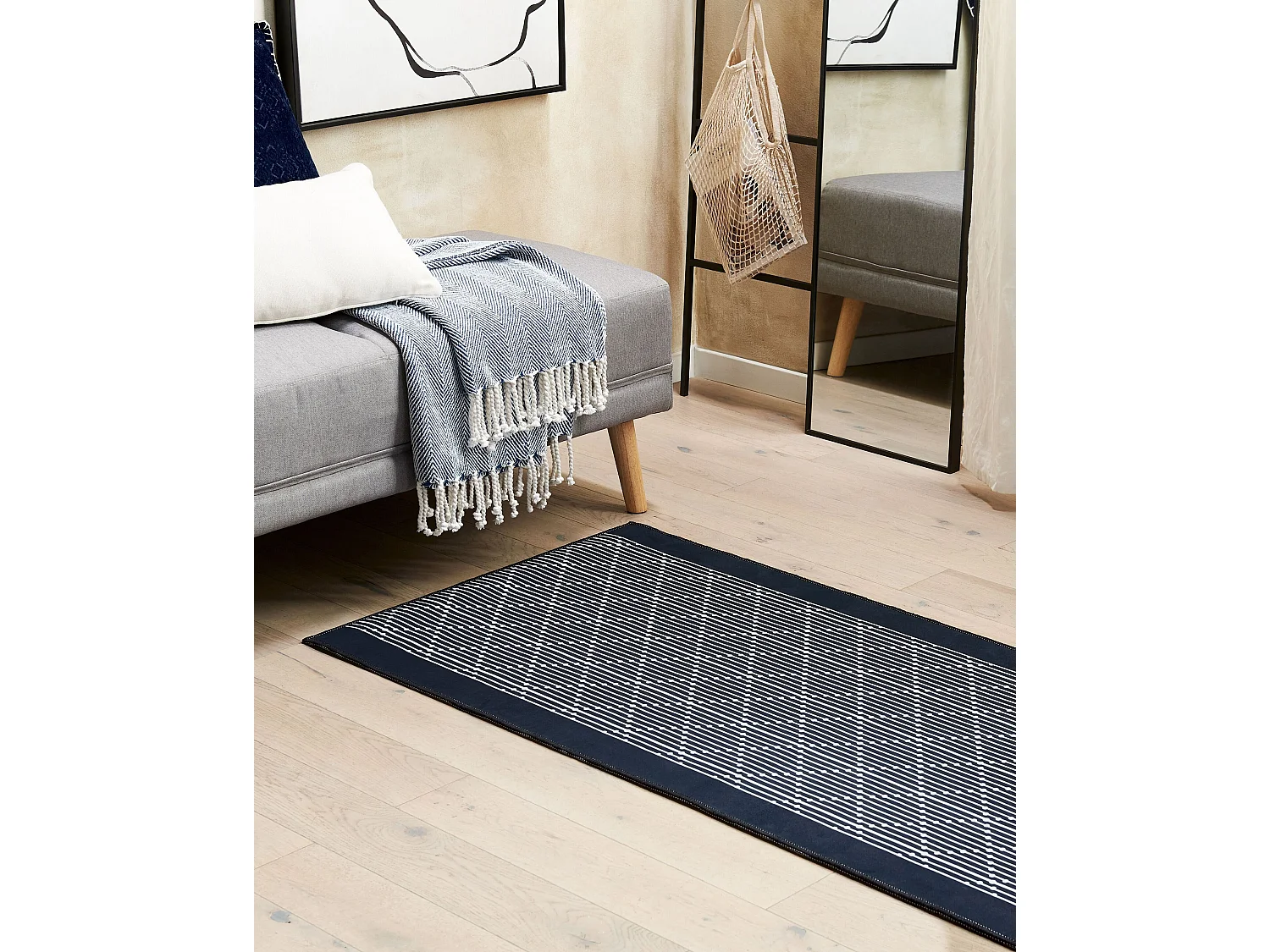 Tapis CHARVAD Bleu marine 80 x 200 cm