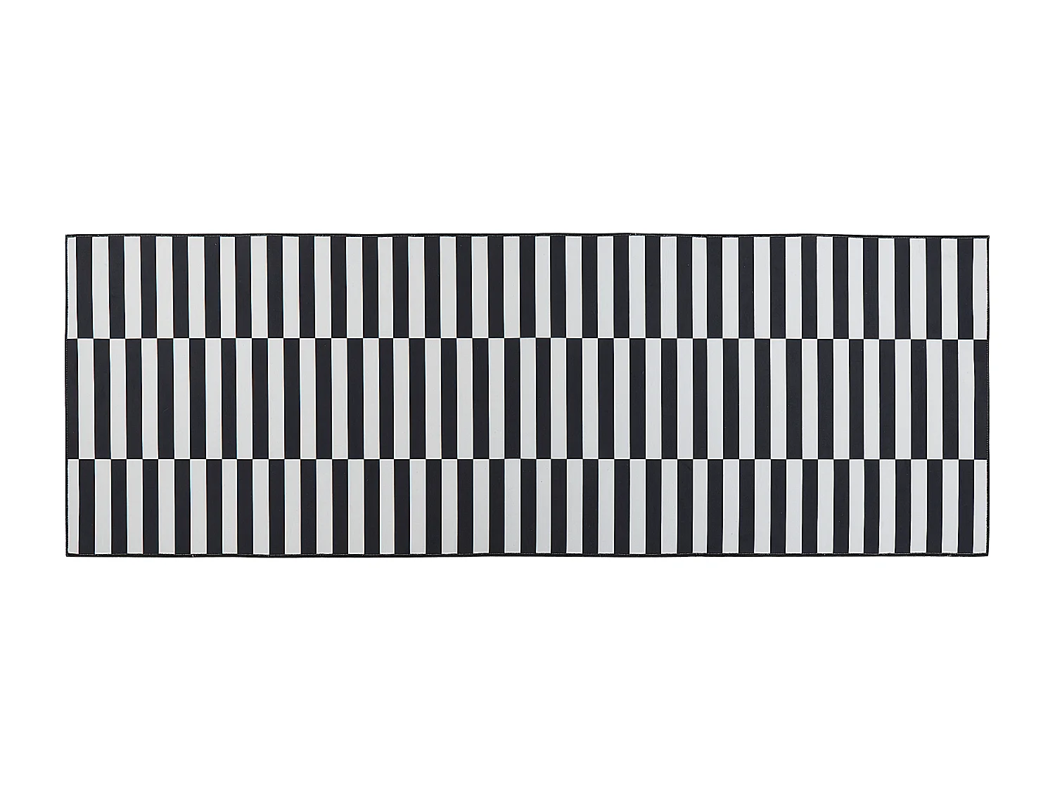 Vloerkleed polyester zwart/wit 70 x 200 cm PACODE