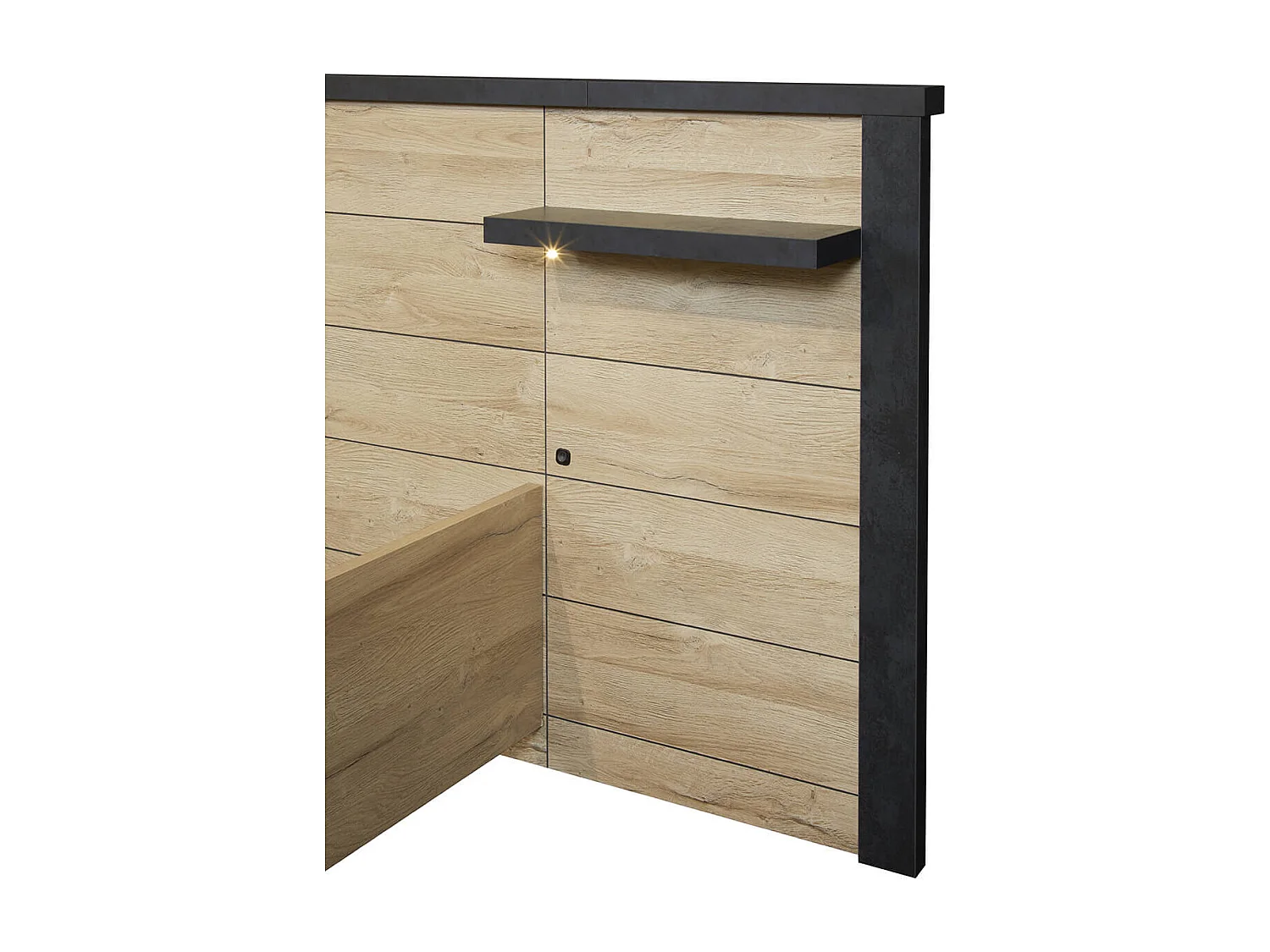 SIWA - Chambre 180x200cm + Tête de Lit avec Leds + Chevets + Commode