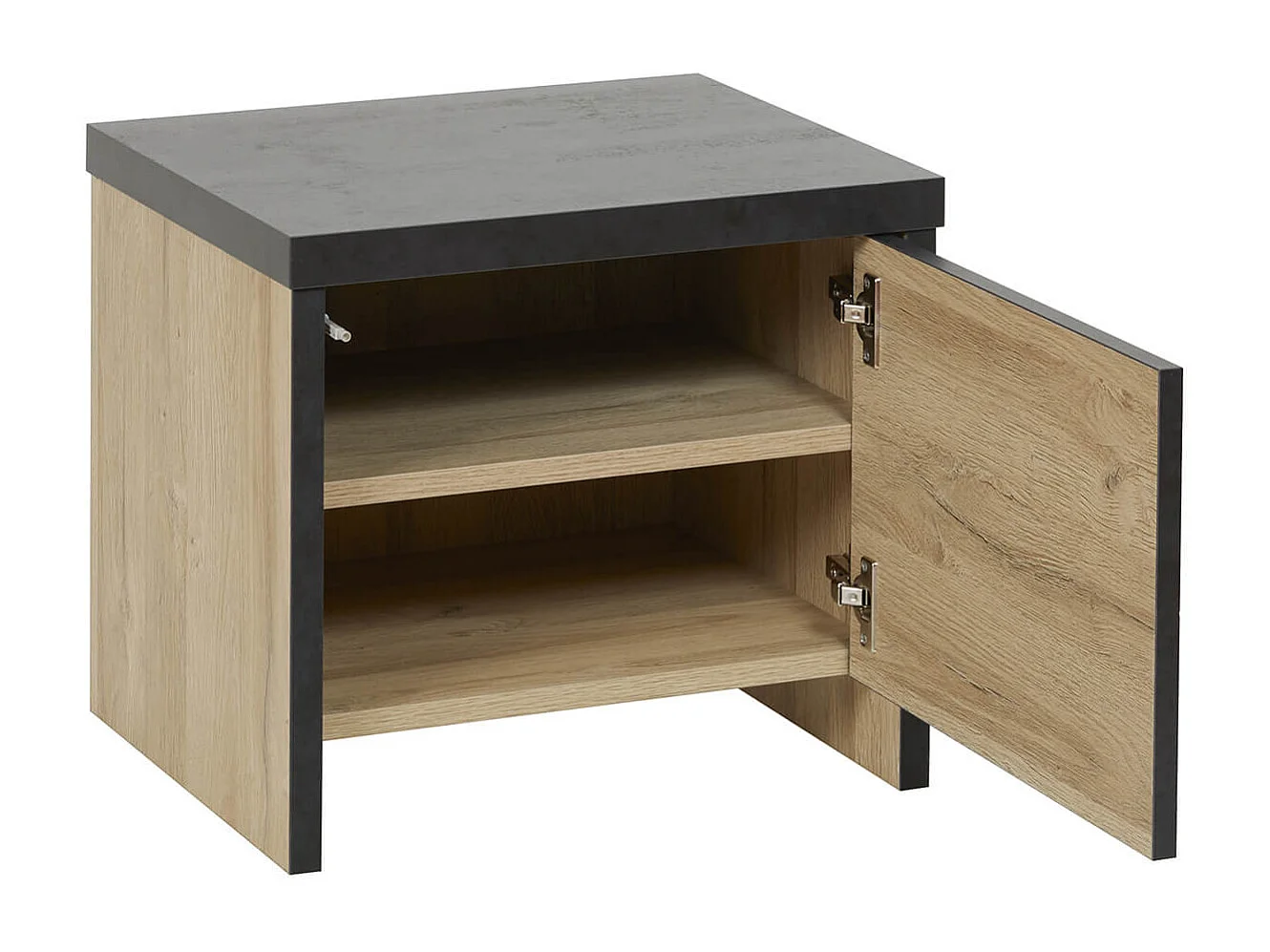 SIWA - Chambre 160x200cm + Tête de Lit avec Leds + Chevets + Commode