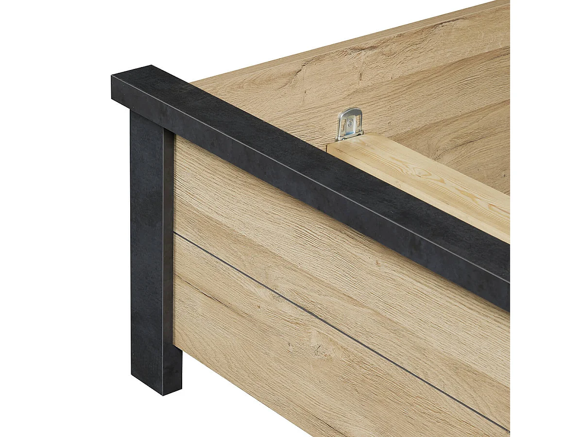 SIWA - Chambre 180x200cm + Tête de Lit avec Leds + Chevets