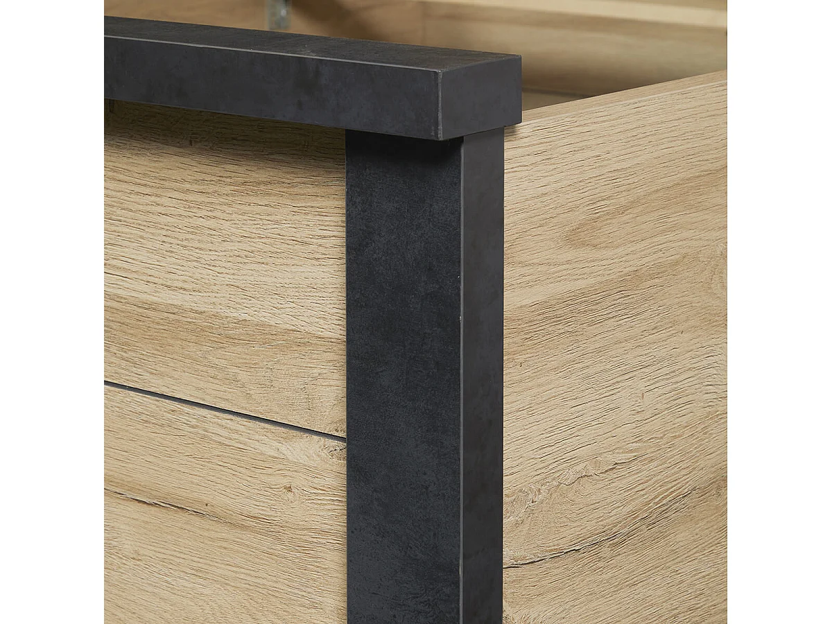 SIWA - Chambre 140x200cm + Tête de Lit avec Leds + Chevets