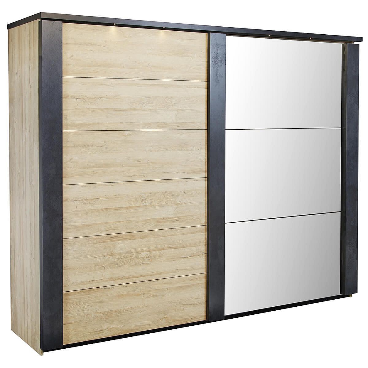 SIWA Chambre Complète 160x200cm + Armoire 2 Portes 217cm
